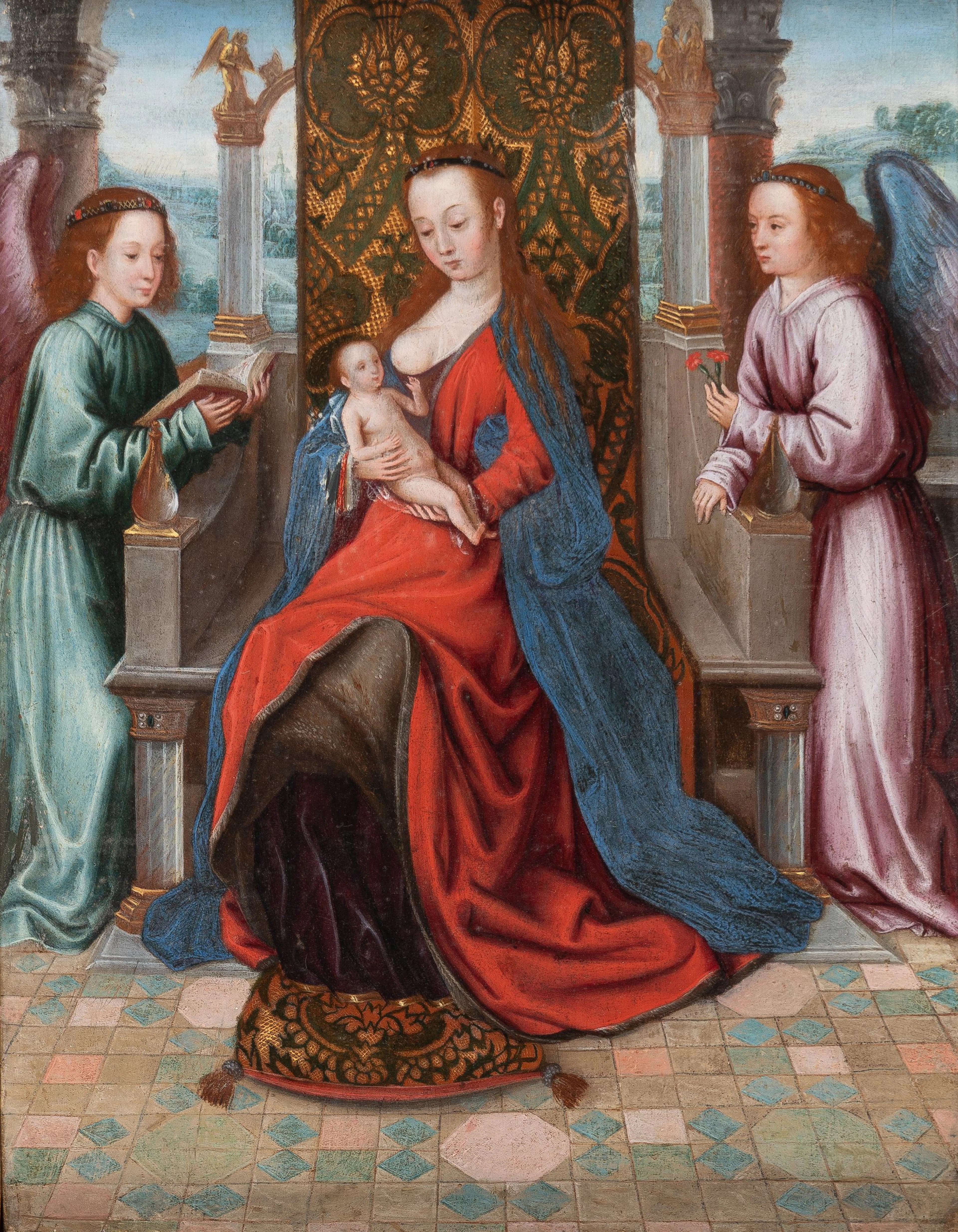 Madonna Enthroned with Child and Angels Flandern