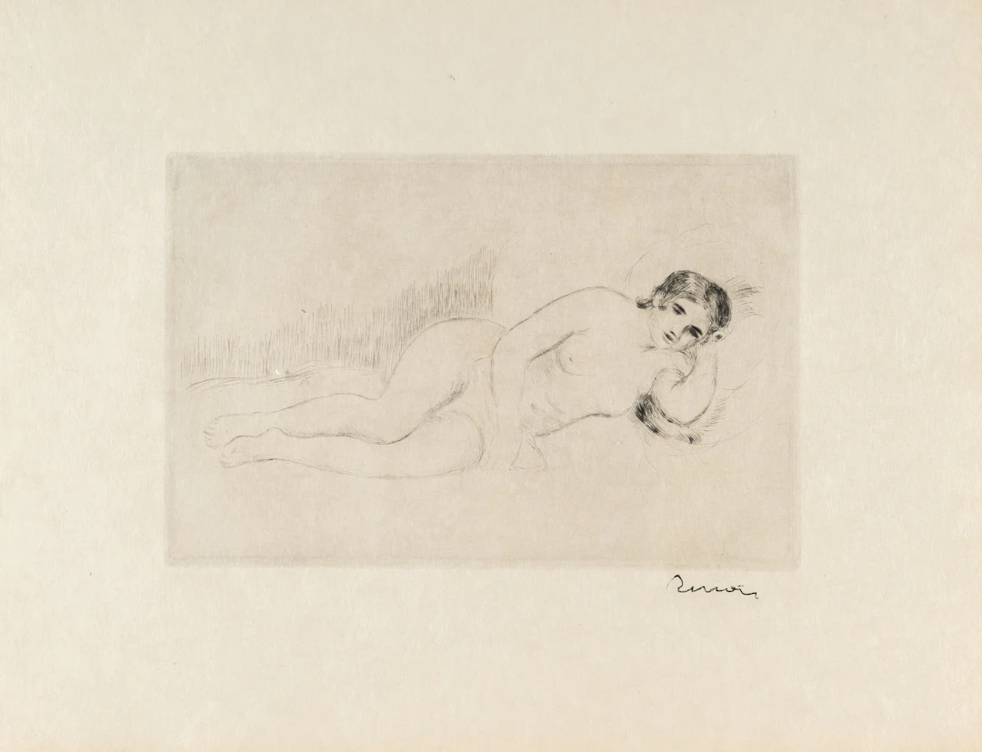 Femme nue couchée (tournée à droite), 1re planche Pierre-Auguste Renoir