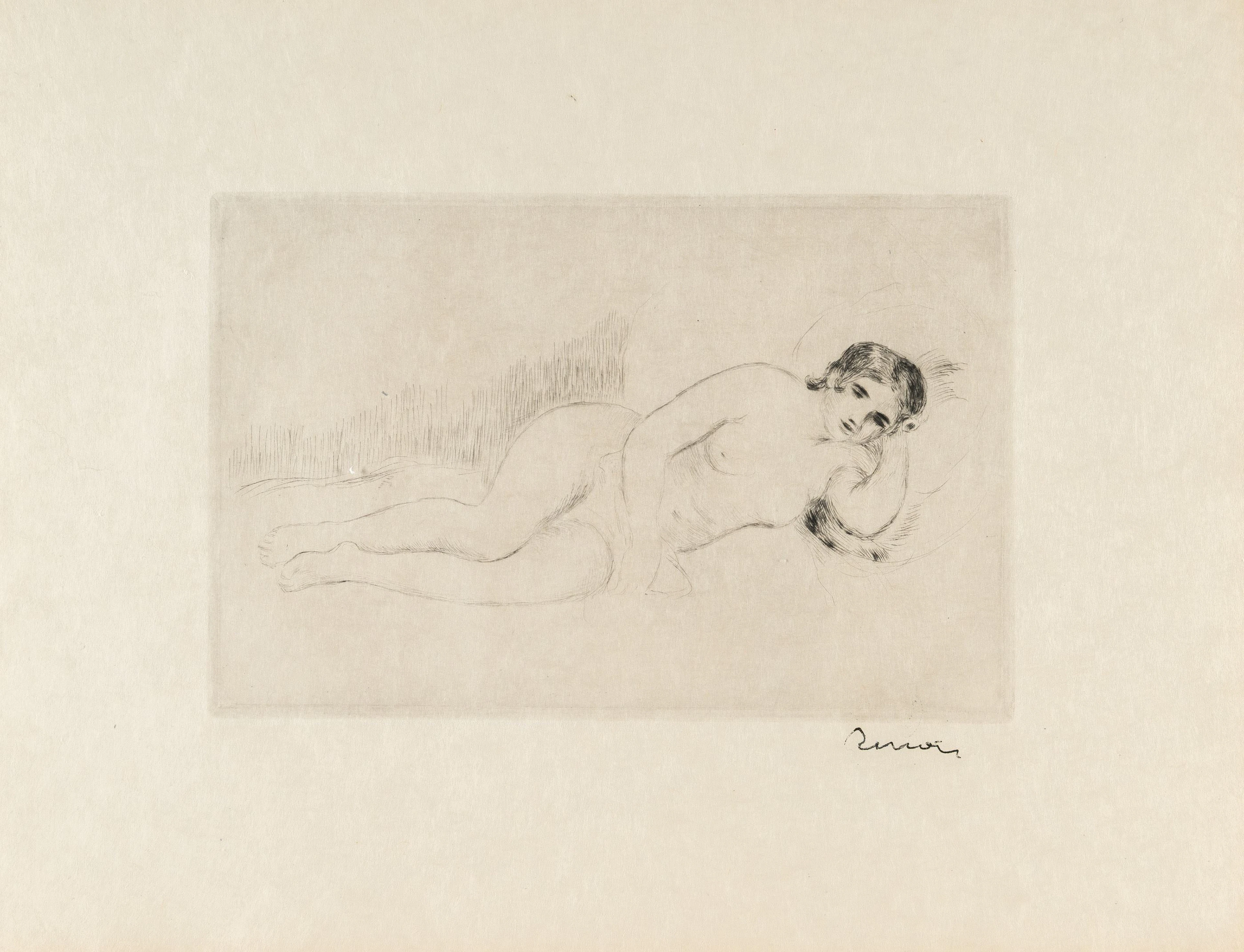 Femme nue couchée (tournée à droite), 1re planche Pierre-Auguste Renoir