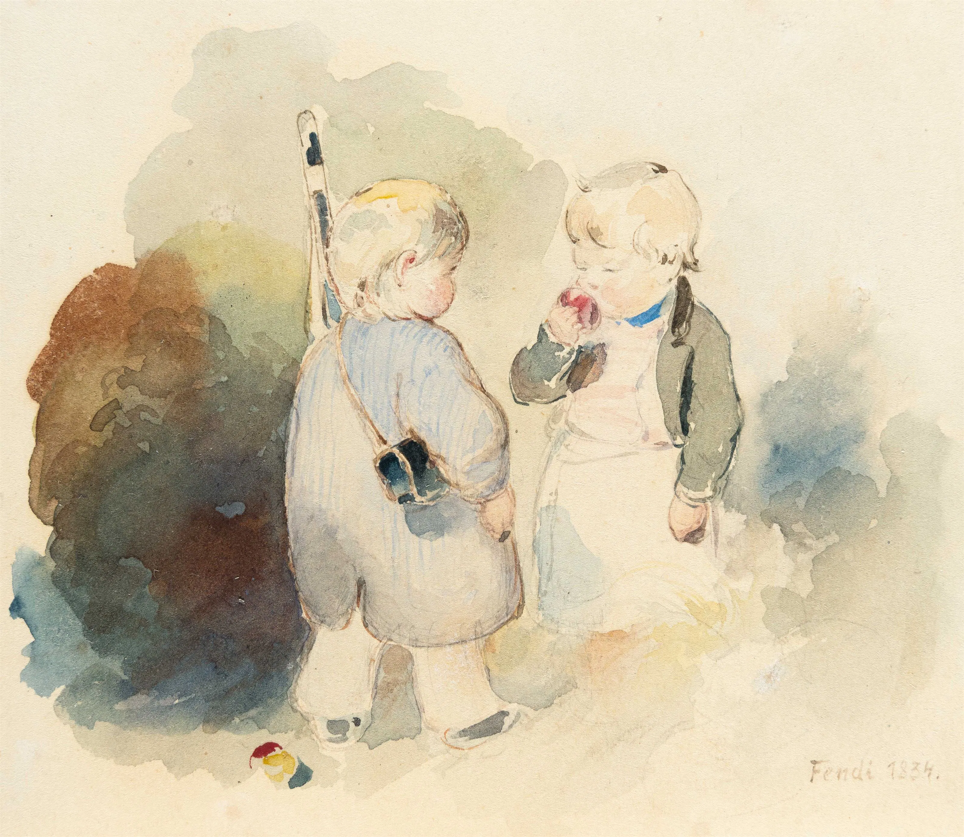 Children playing soldier ("Kleine Schildwache") Peter Fendi