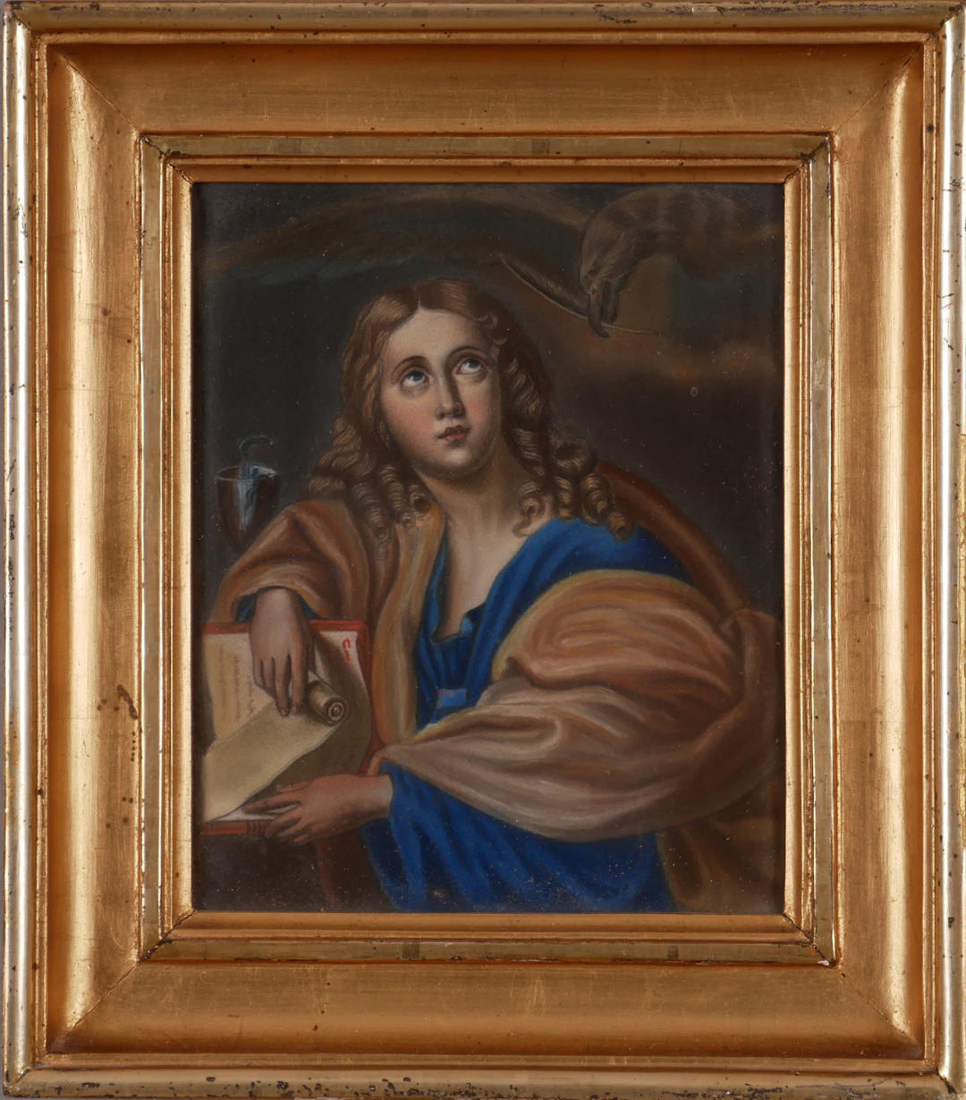 DOMENICHINO. EFTER. TAVLA, Johannes Evangelisten, 1800-tal.