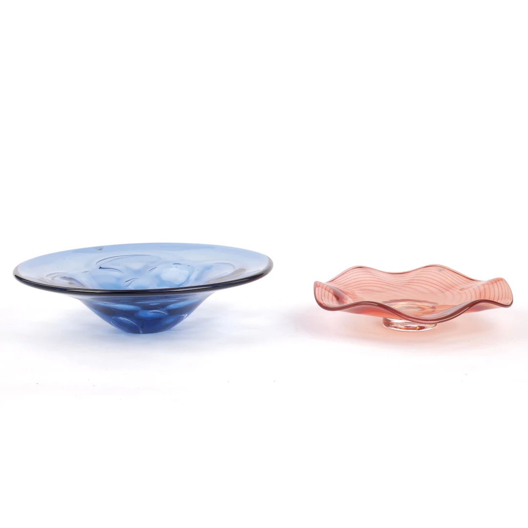 FAT, 2 st, konstglas, Orrefors, signerade.