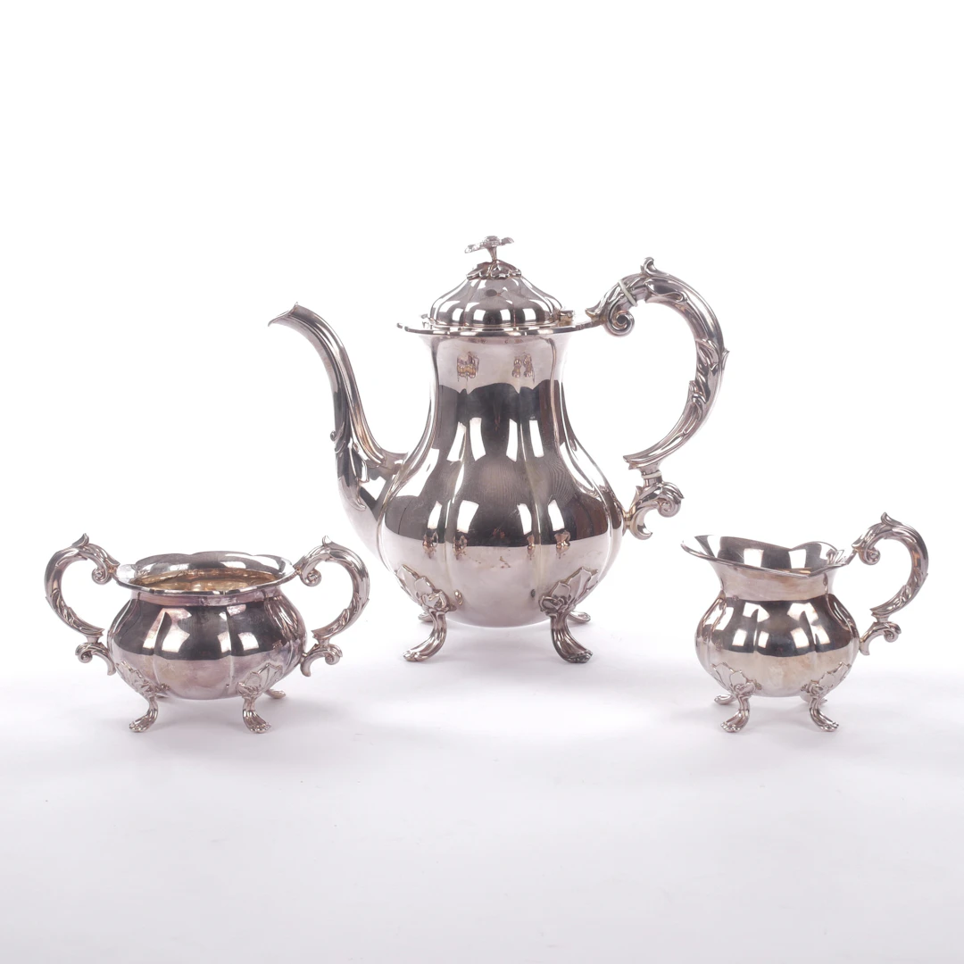 KAFFESERVIS, 3 delar, silver, Cohr.