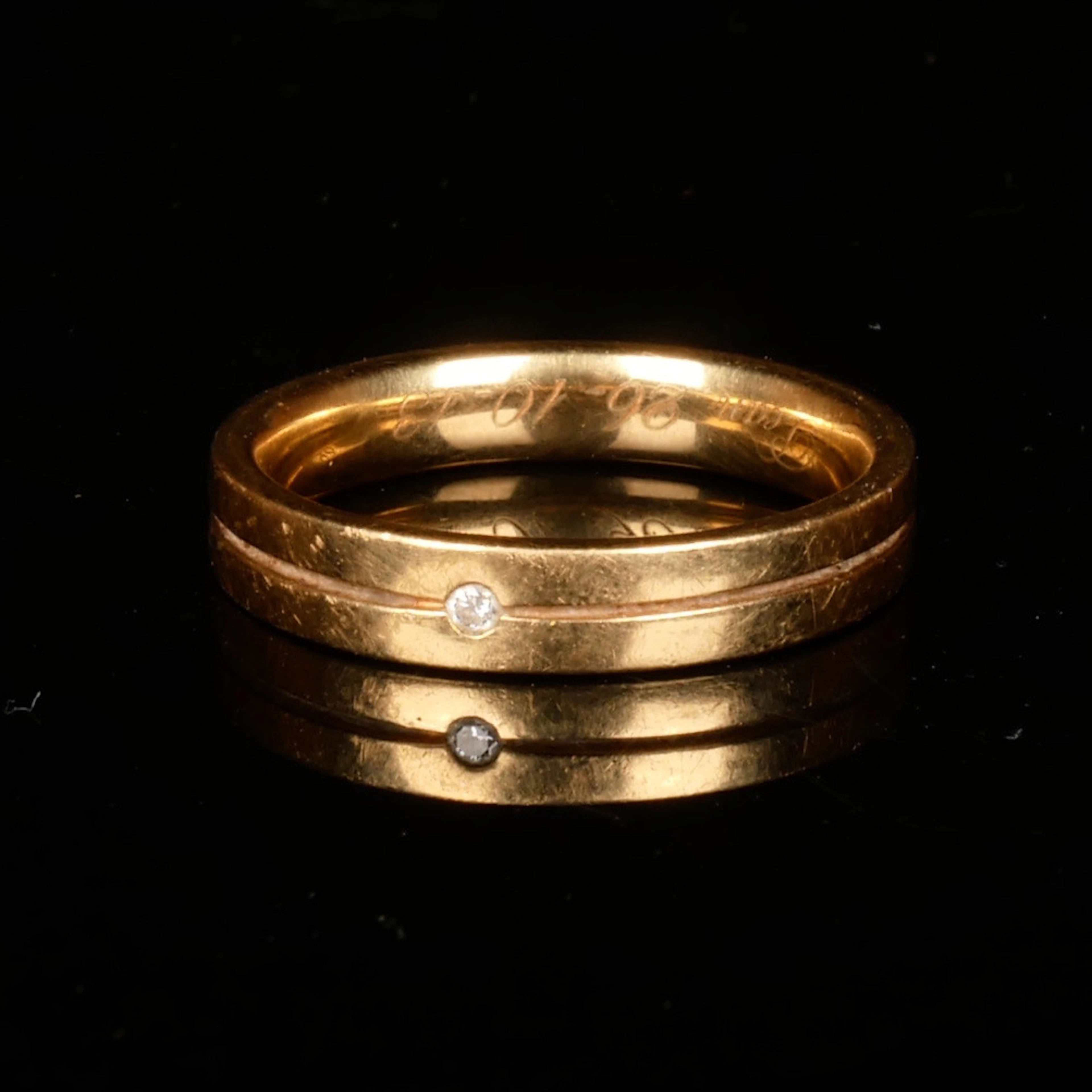 GULDRING MED DIAMANT, 18K guld.