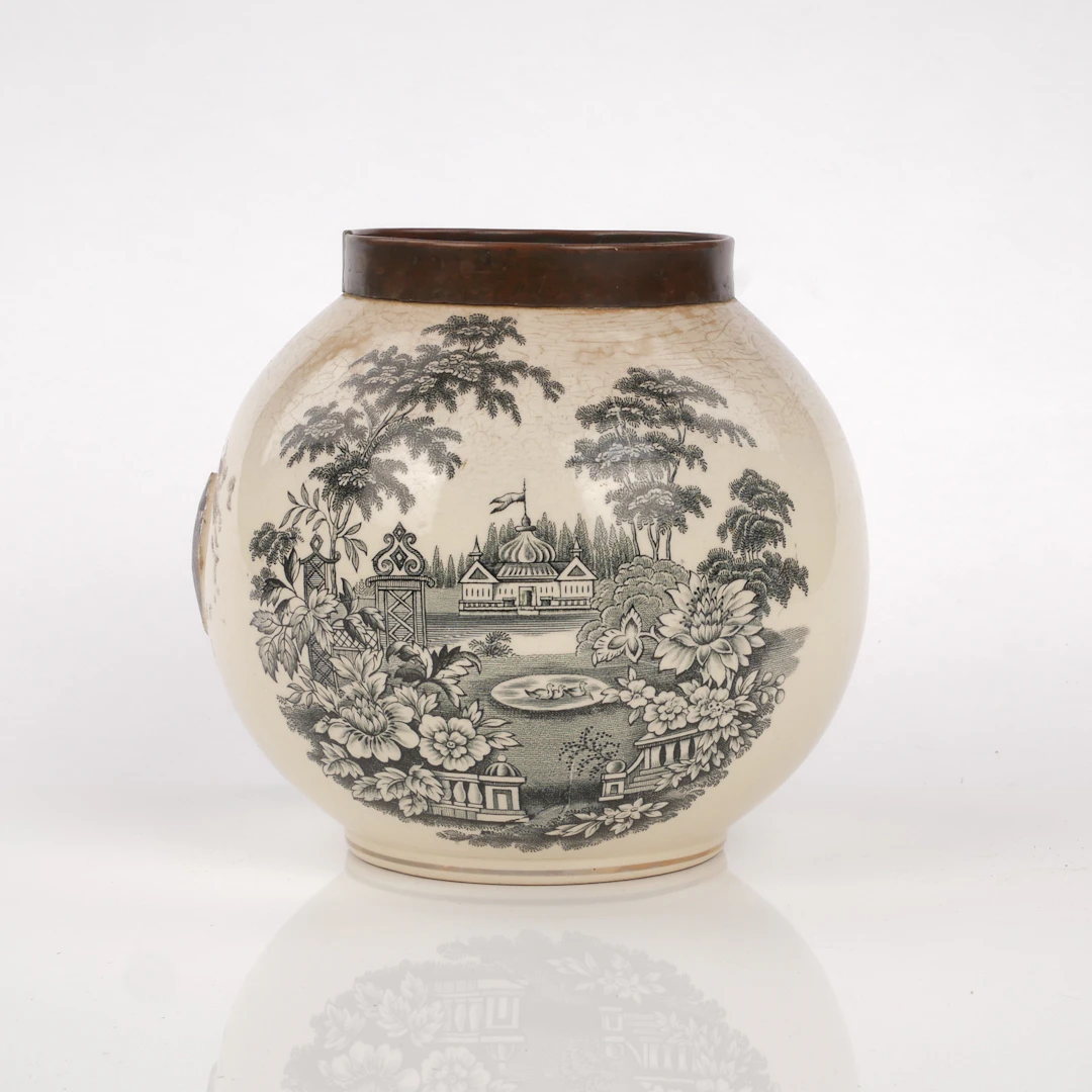 KRUKA, porslin och koppar, Rörstrand, 1800-talets sista del.