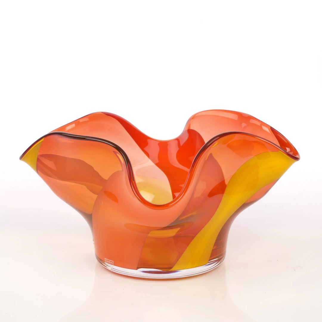 ERIKA LAGERBIELKE. Näsduksskål, konstglas, limited, Orrefors, signerad.
