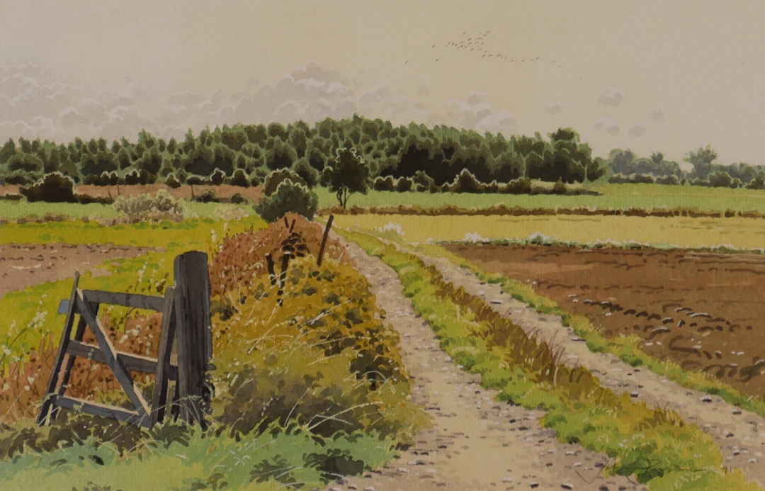 JOHAN PERSSON. "Sommarväg vid N. Möckleby", Öland, akvarell, signerad