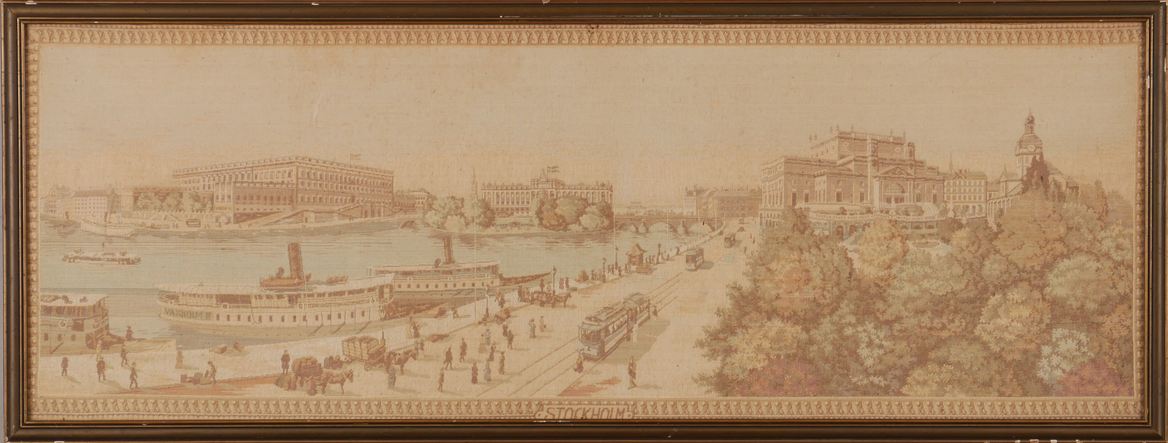 TEXTILTAVLA, Panoramabild Stockholm, 1900-talets första del.