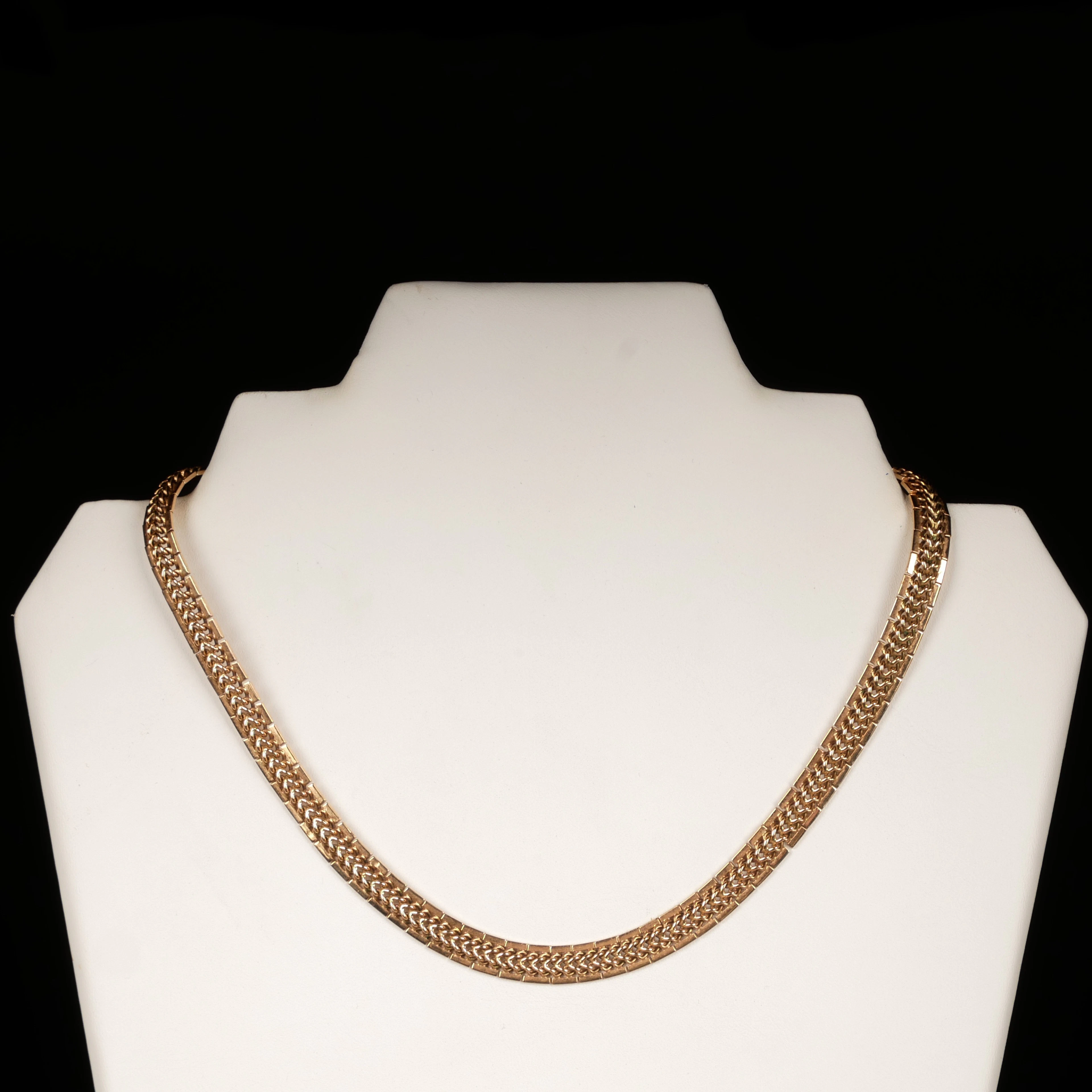 COLLIER, fiskbenslänk, 18K guld.