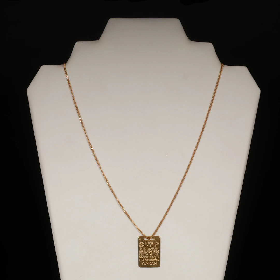 WARANBRICKA MED KEDJA, 18K guld.