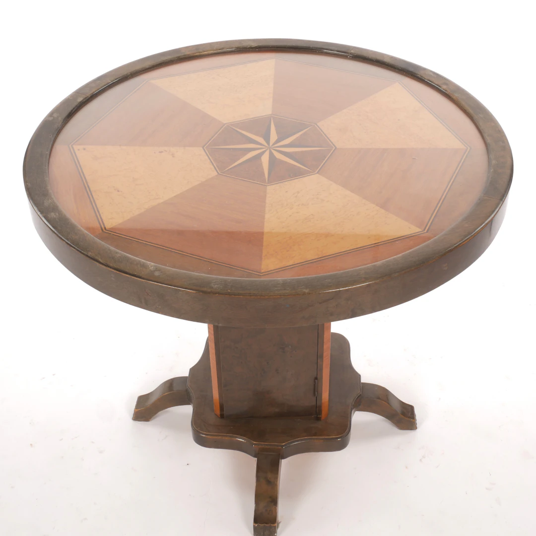RÖKBORD, med förvaring, kompassros, Art Deco, 1930-tal.