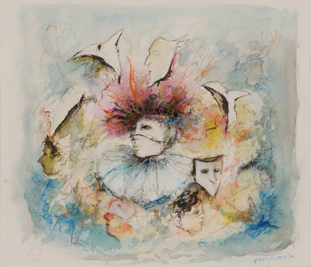 ARNE ANDERSON. "Masken", blandteknik.