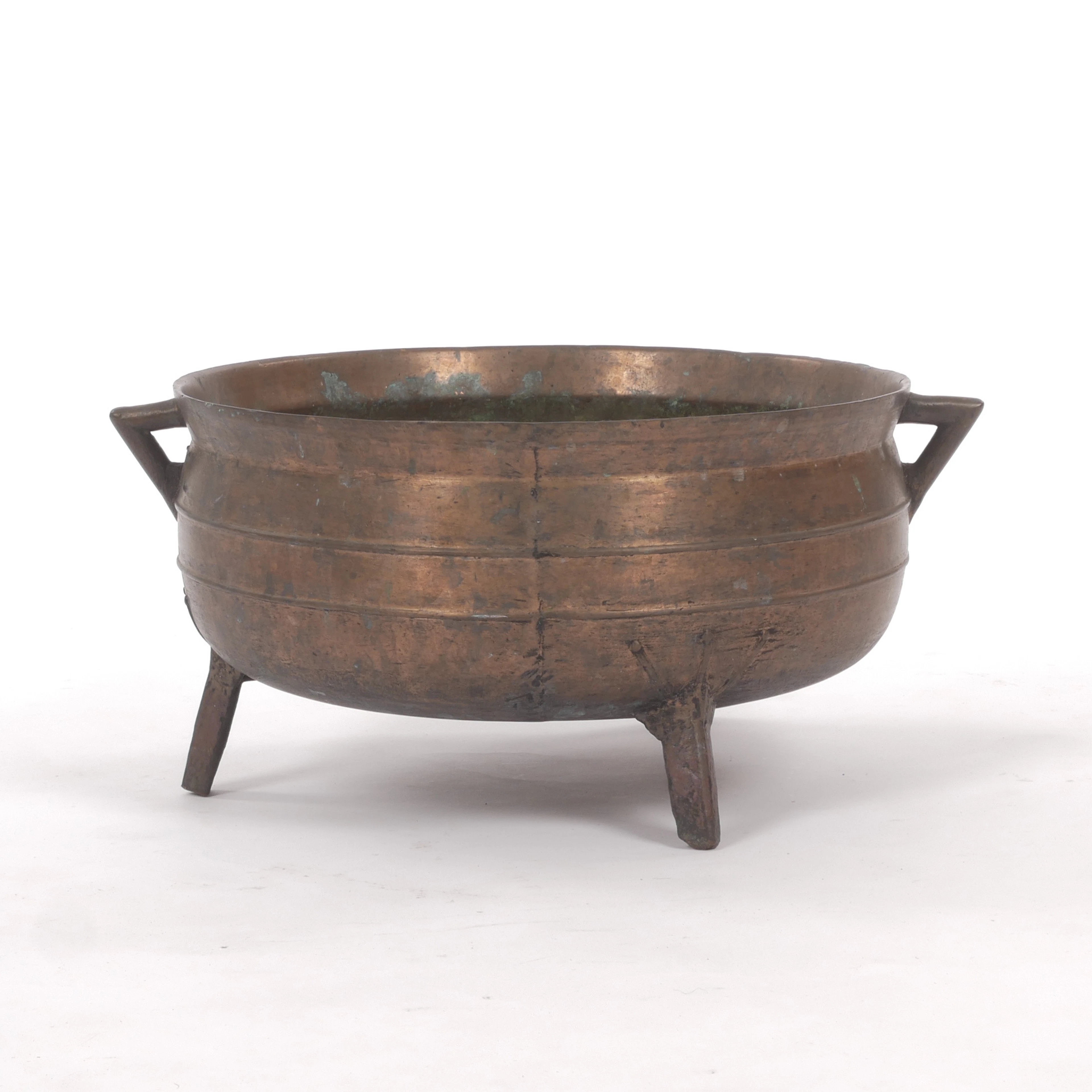 GRYTA, trefotsgryta, brons, 1800-tal.