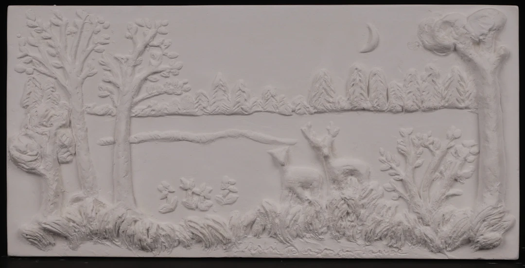 ASTRI BERGMAN-TAUBE. "Änglamark", relief, gips, signerad.