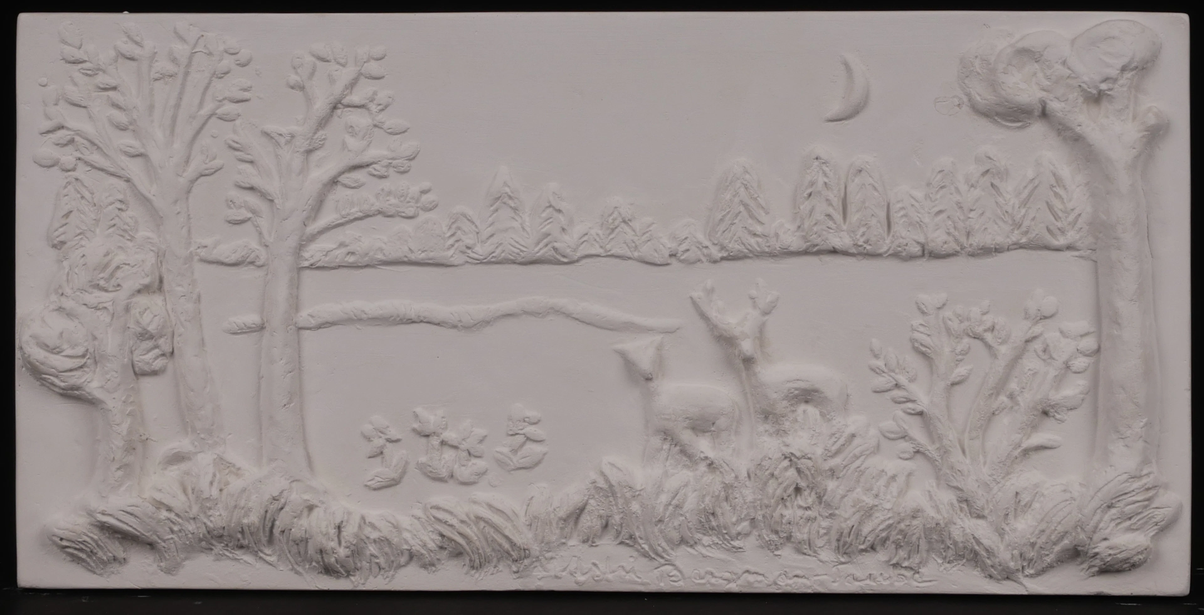 ASTRI BERGMAN-TAUBE. "Änglamark", relief, gips, signerad.