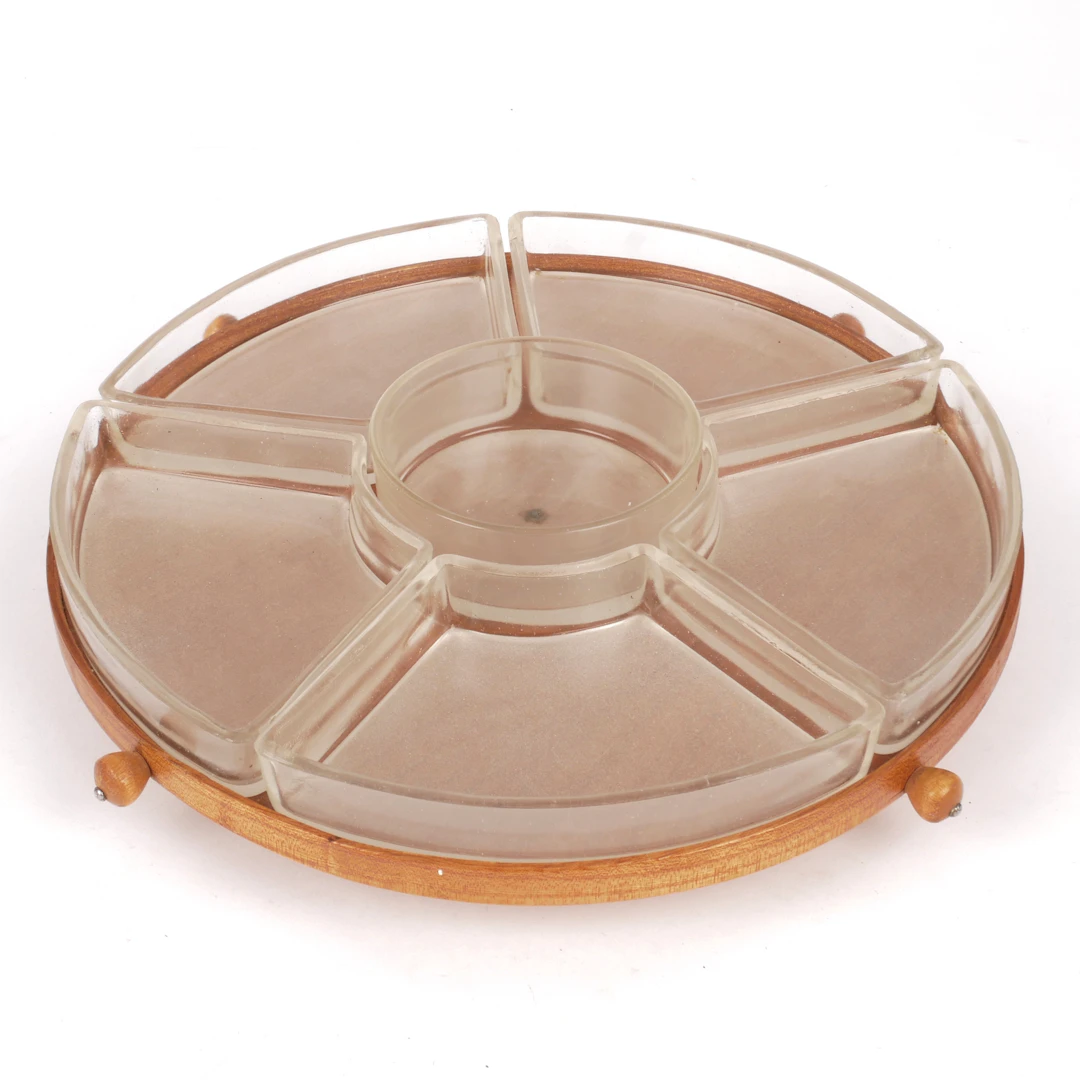CABARET, teak och glas, 1900-talets mitt.