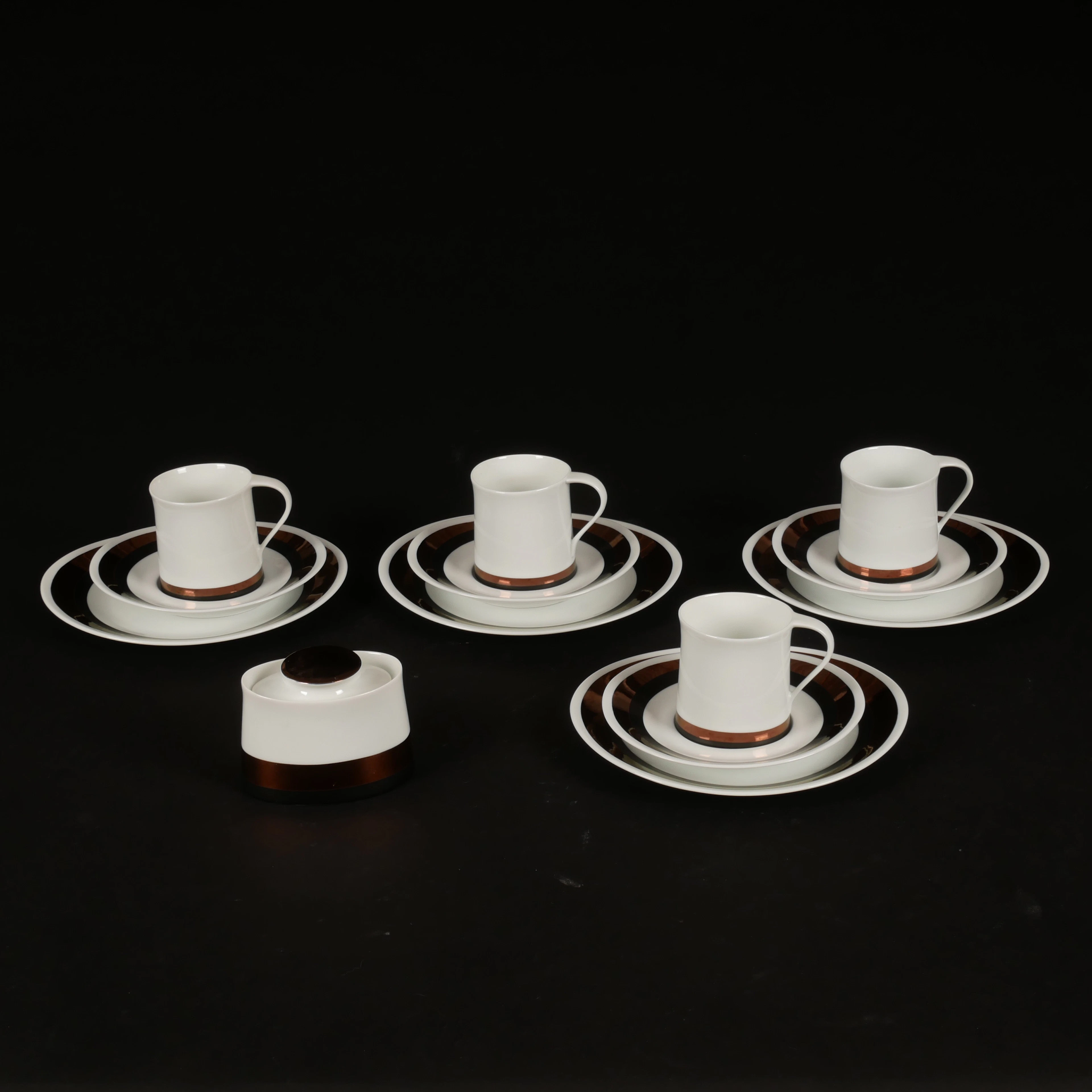 KAFFESERVIS, 9 delar, porslin, Bidosa, Spanien.