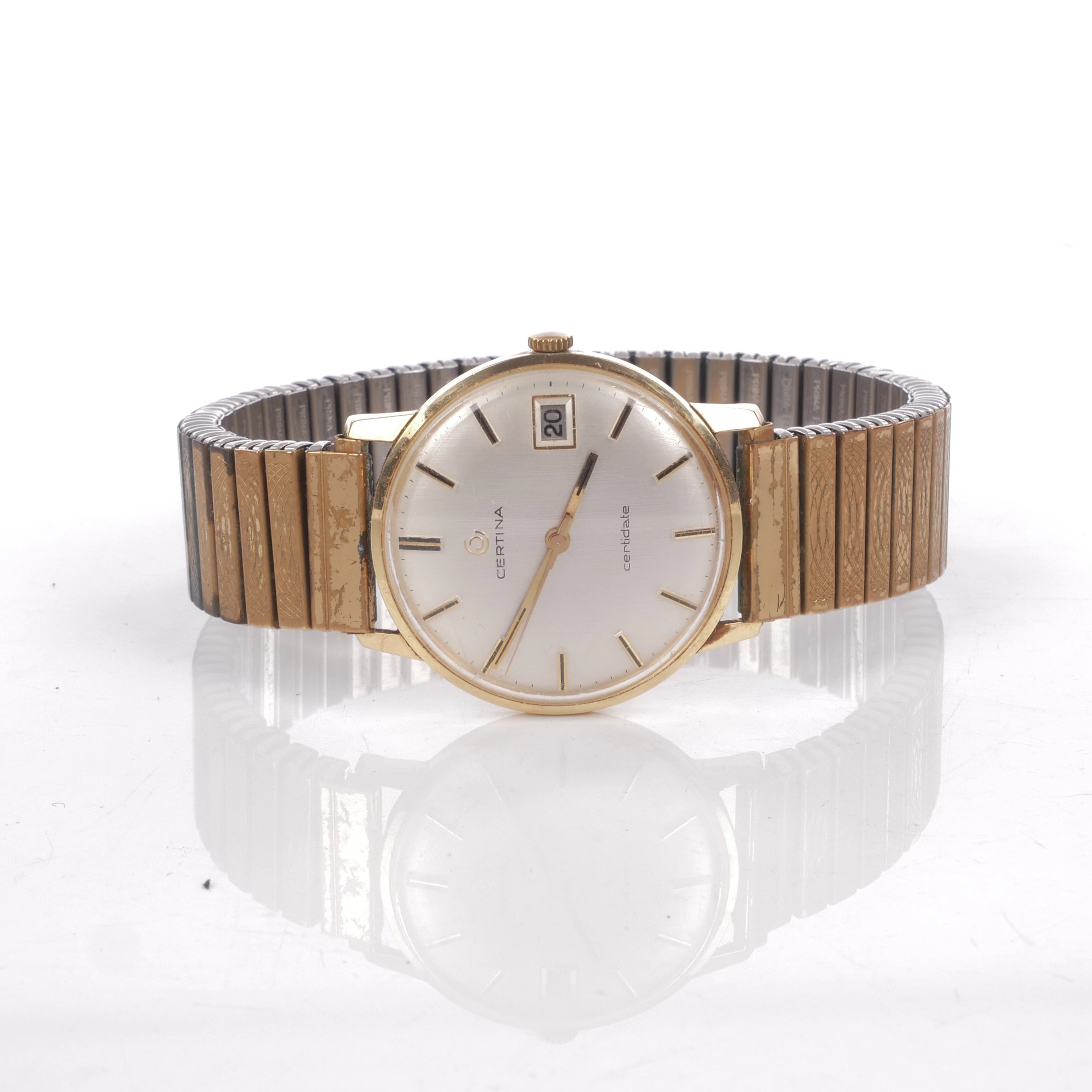 HERRARMBANDSUR, Certina, 14K guld, 1970-tal.