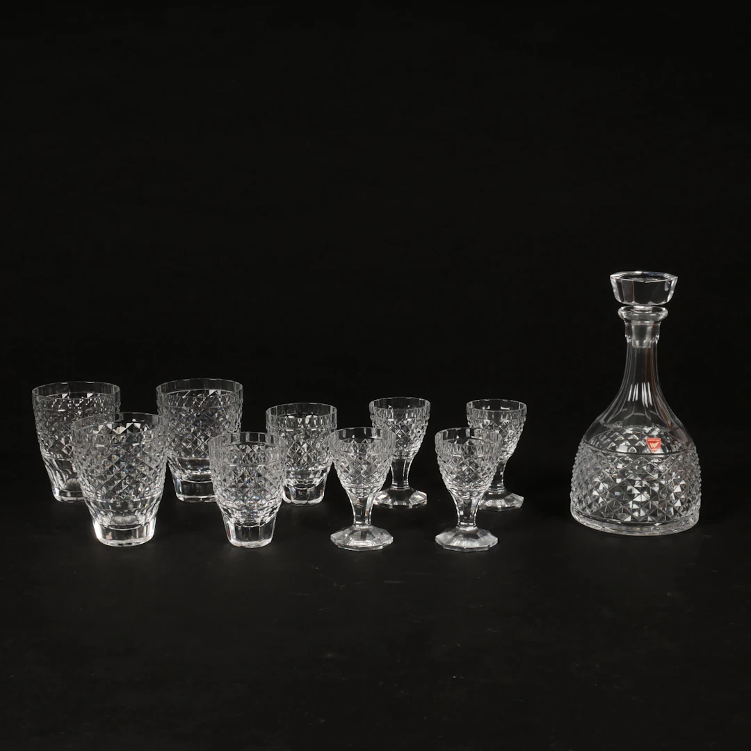 EDWARD HALD. Glasservis, 10 delar, slipat kristallglas, Orrefors