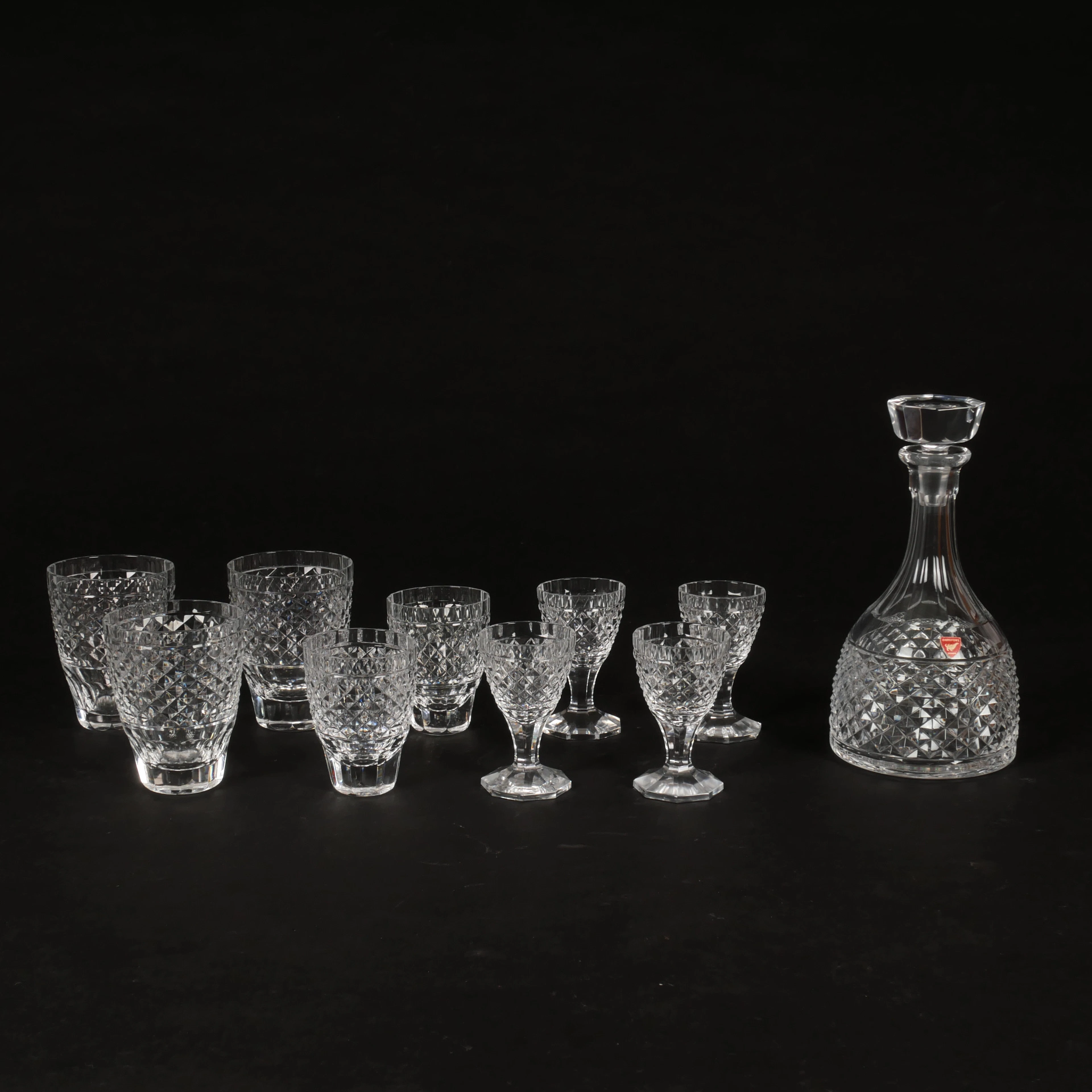 EDWARD HALD. Glasservis, 10 delar, slipat kristallglas, Orrefors