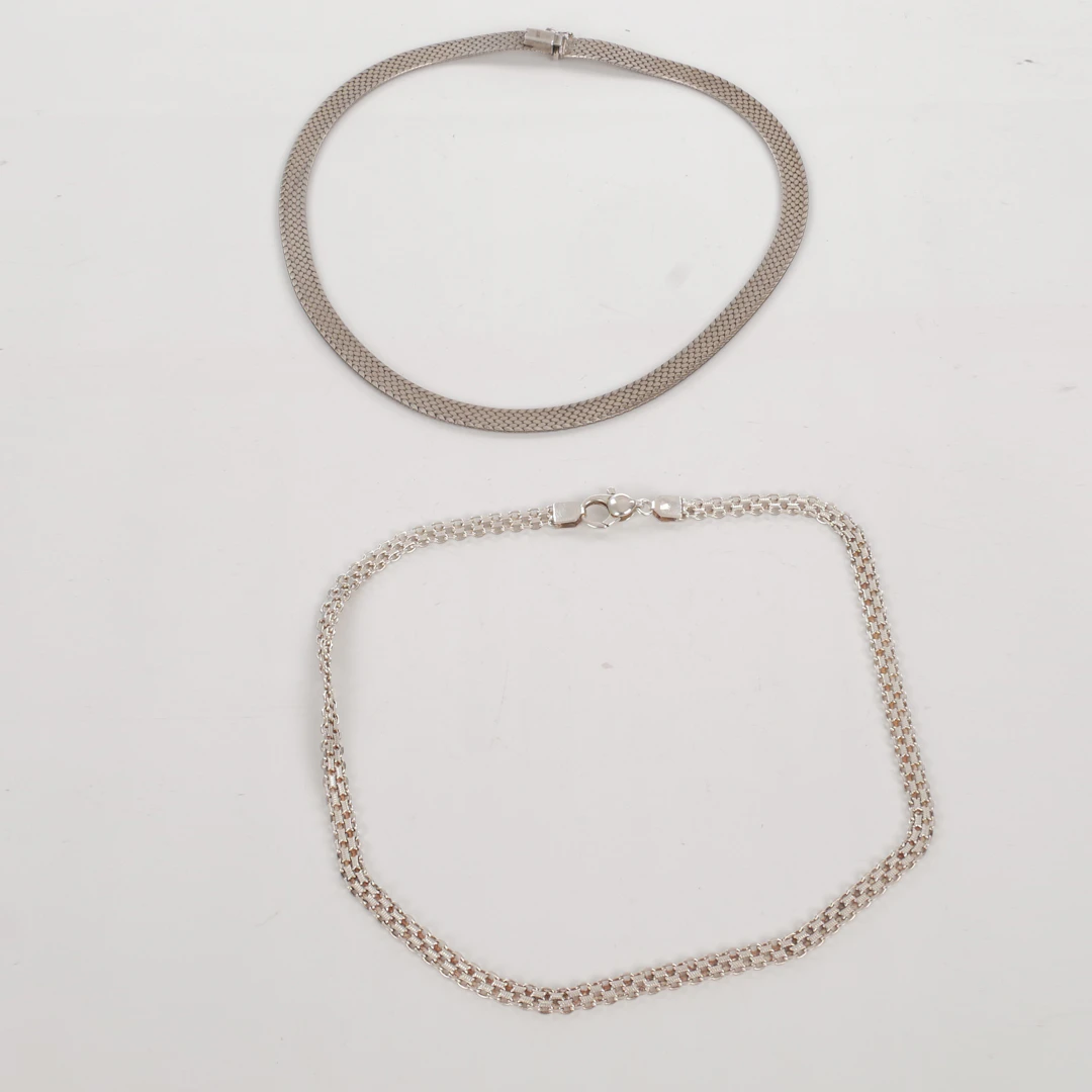 COLLIER/HALSBAND, 2 st, silver.