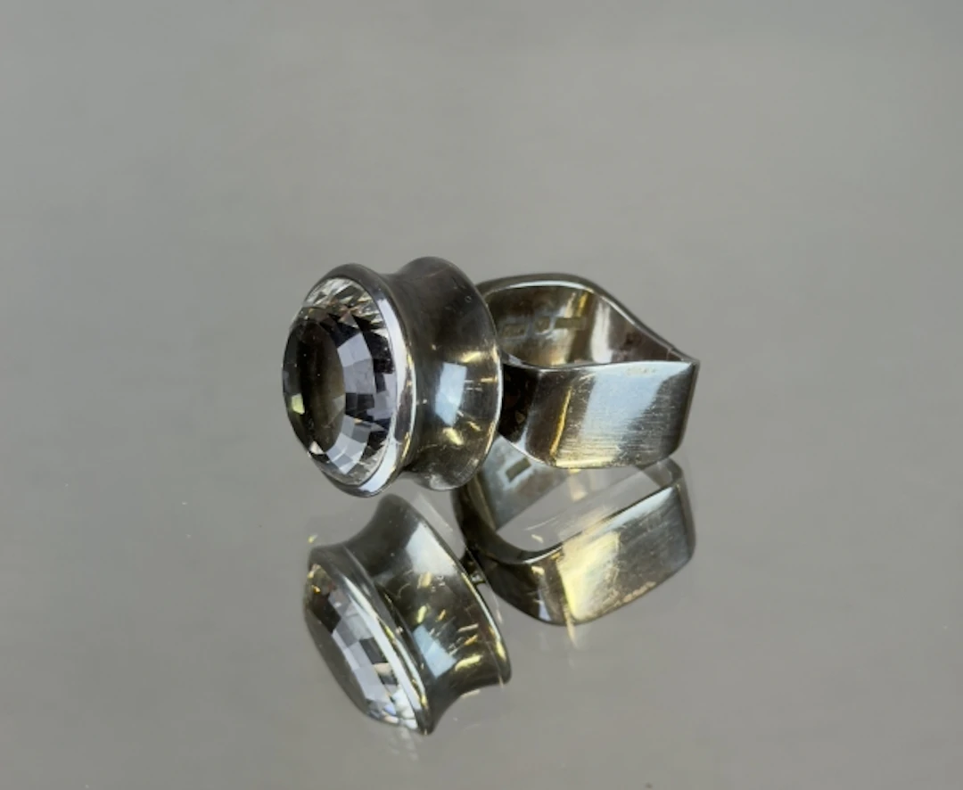 OVE BOHLIN, ring, silver, bergskristall, 1967