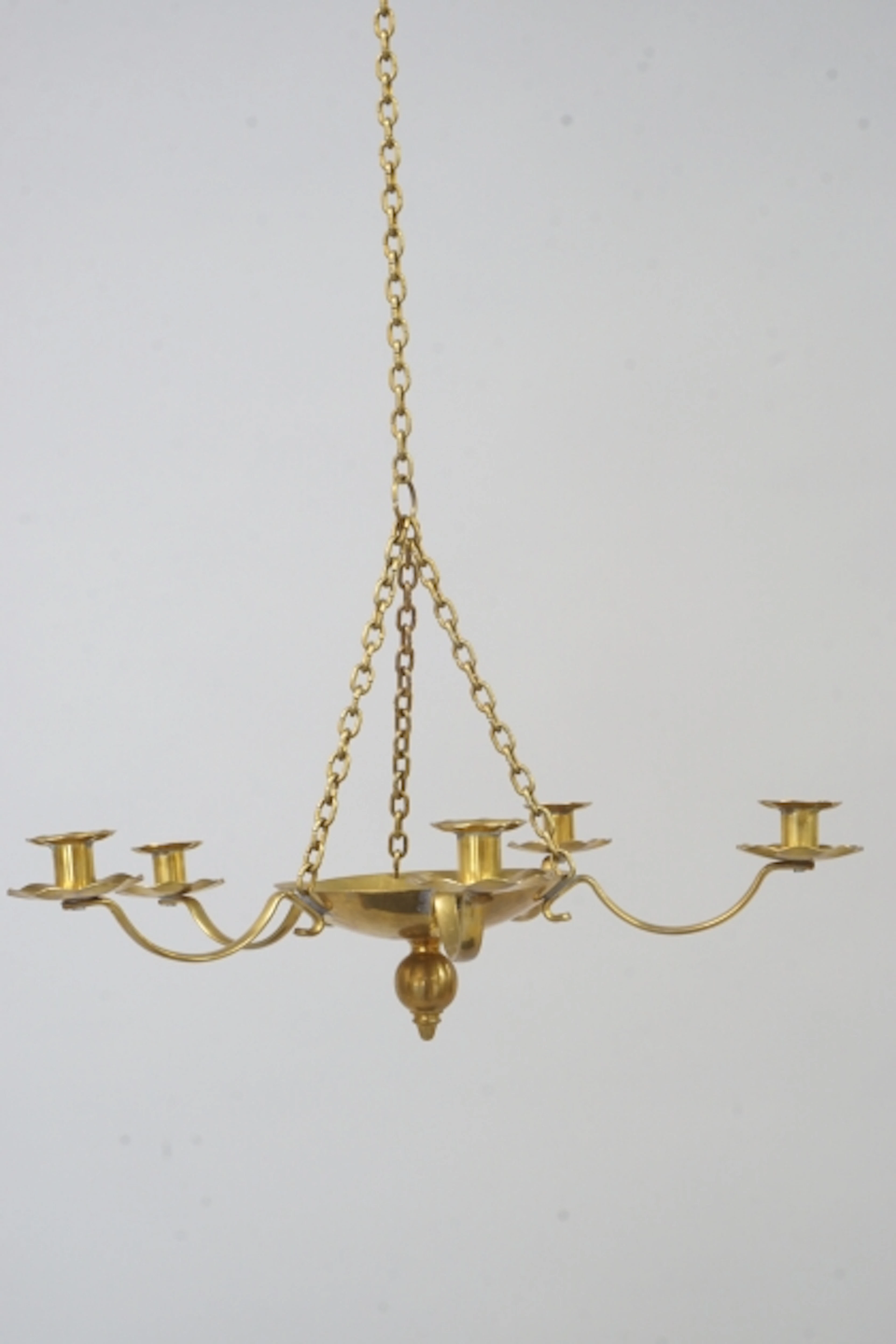 Takampel/ljuskrona, mässing, empire-eller Karl Johan-stil, 1900-tal