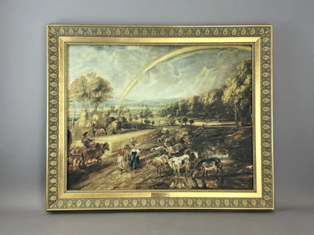TAVLA, reproduktion, Rubens "Landskap med regnbåge"