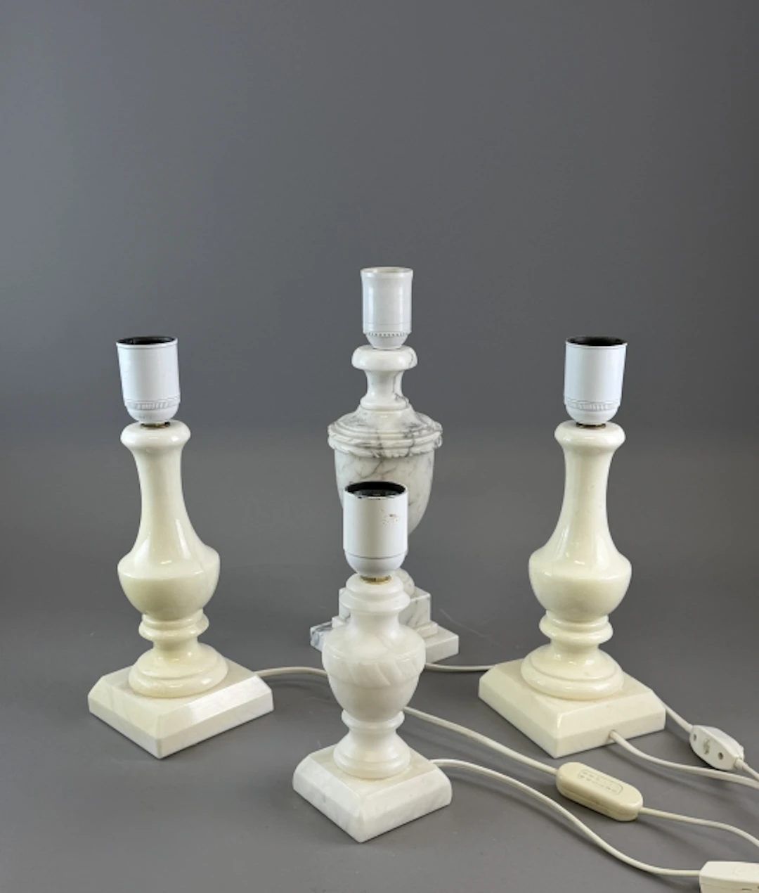 PARTI LAMPFÖTTER, Alabaster, m.m 4 st