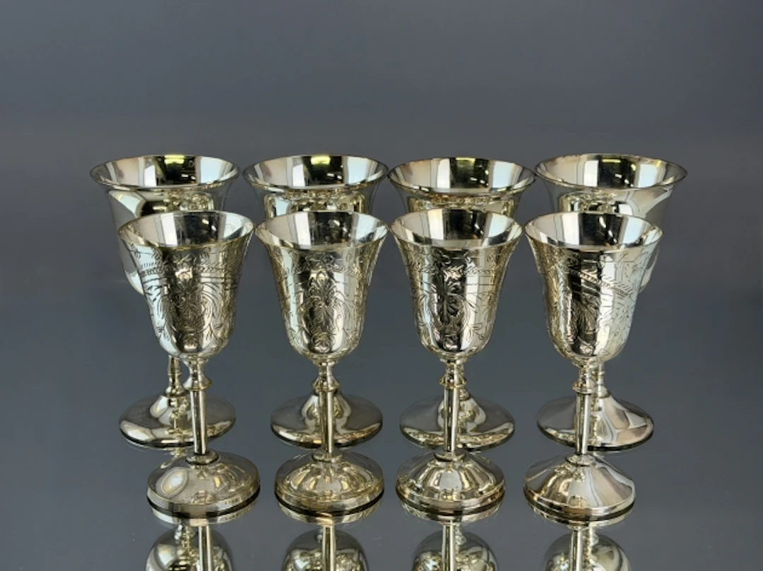 VINGLAS, nysilver, 8 st