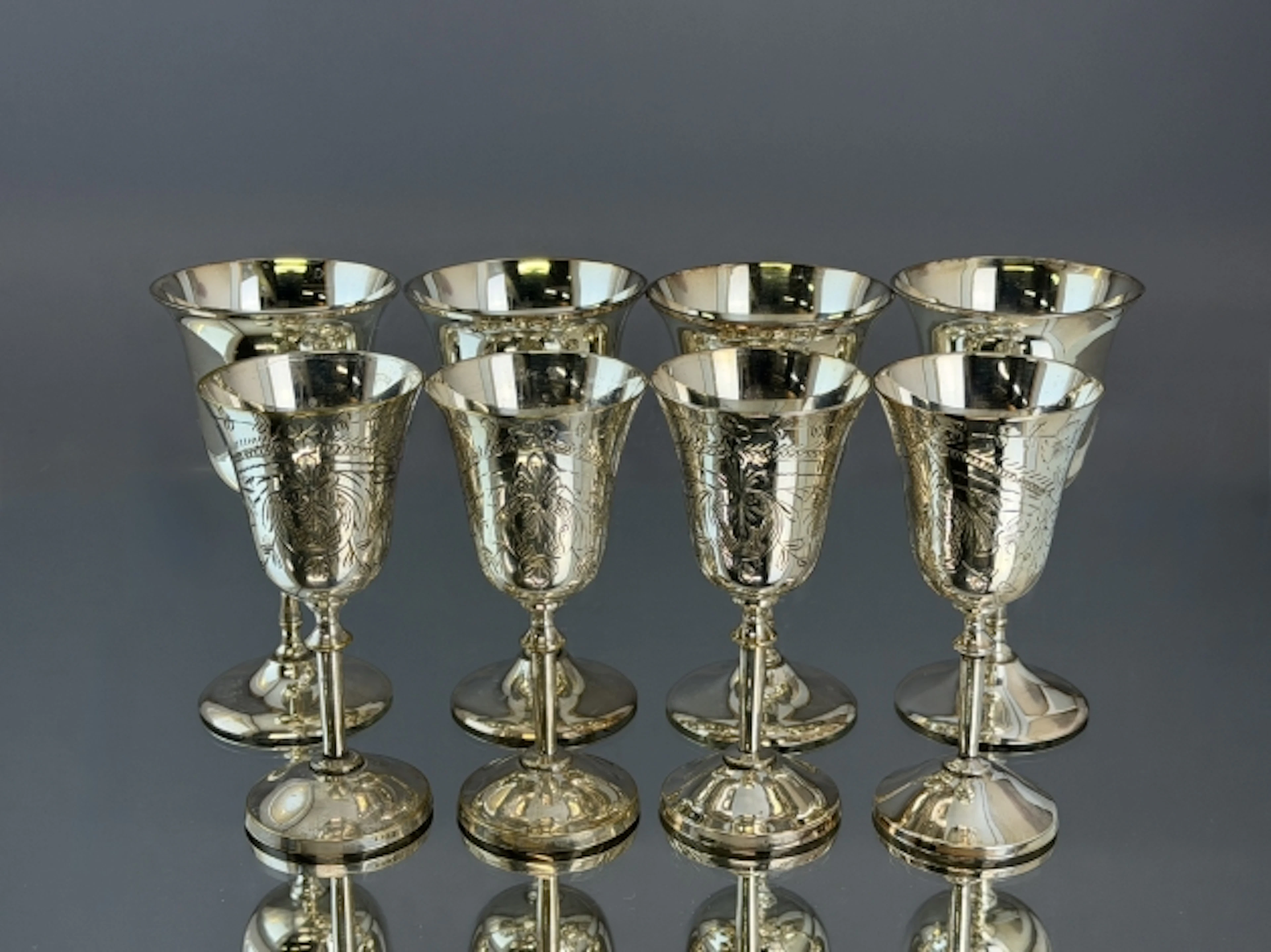 VINGLAS, nysilver, 8 st