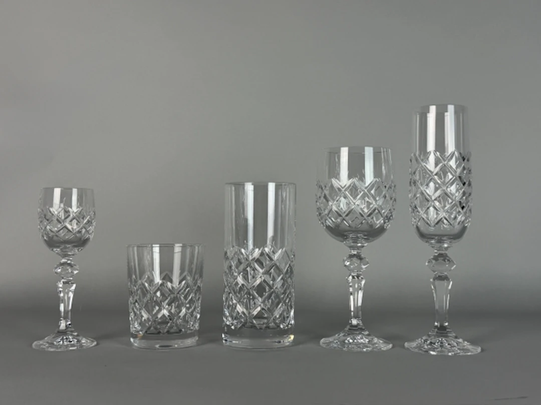 GLASSERVIS 66 delar, rutslipad kristall