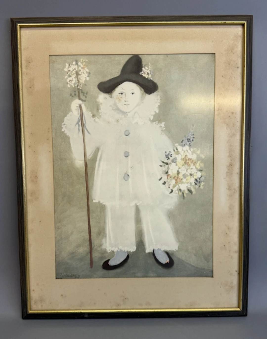 PABLO PICASSO, Paul en Pierrot. Affisch inramad.