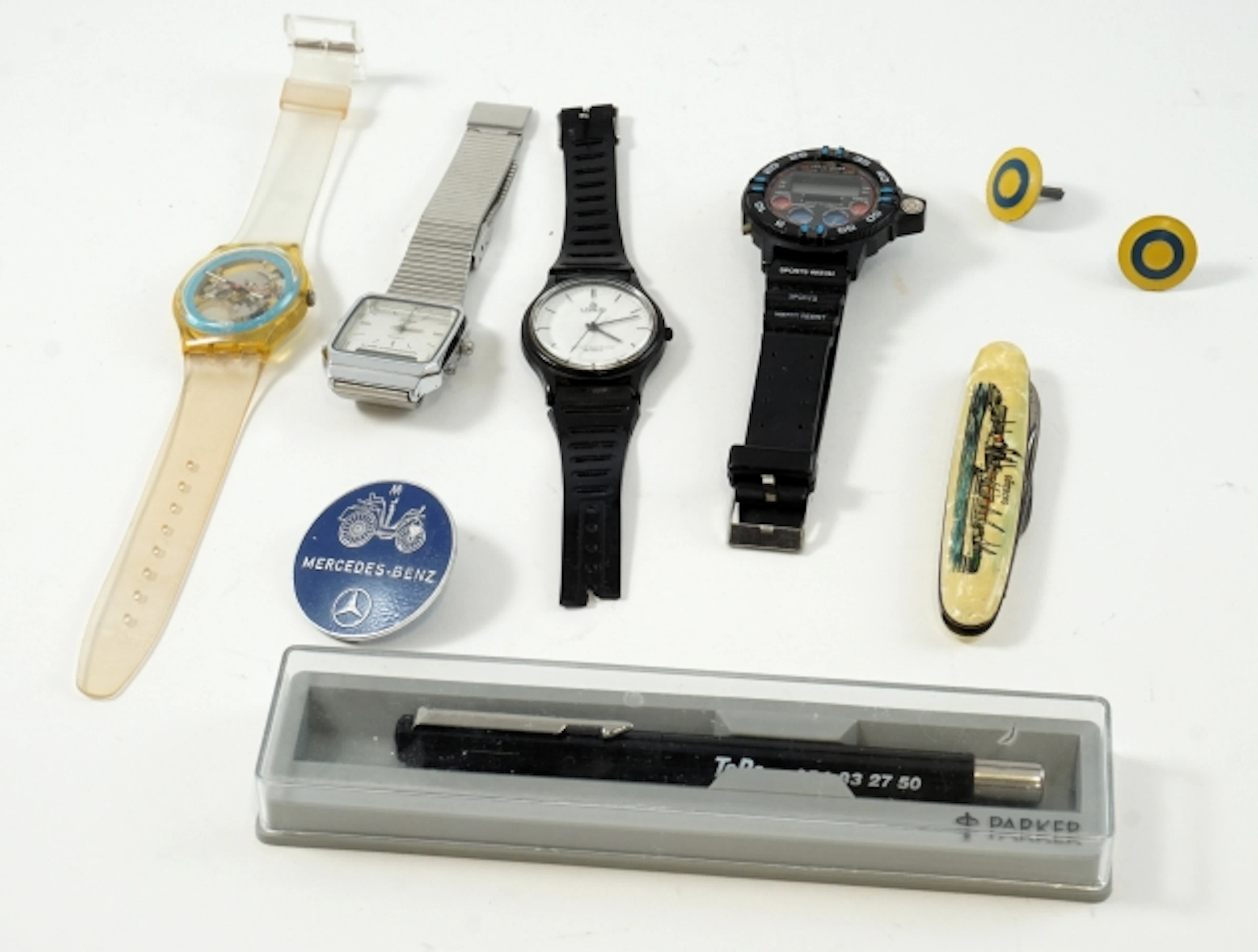 Diverse Kuriosa, Parker Penna, Klockor Quartz, Fick kniv, m.m.