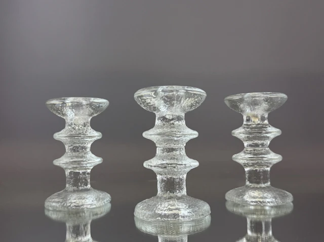 TIMO SARPANEVA, " Festivo", ljusstakar i glas Iittala, 3 st