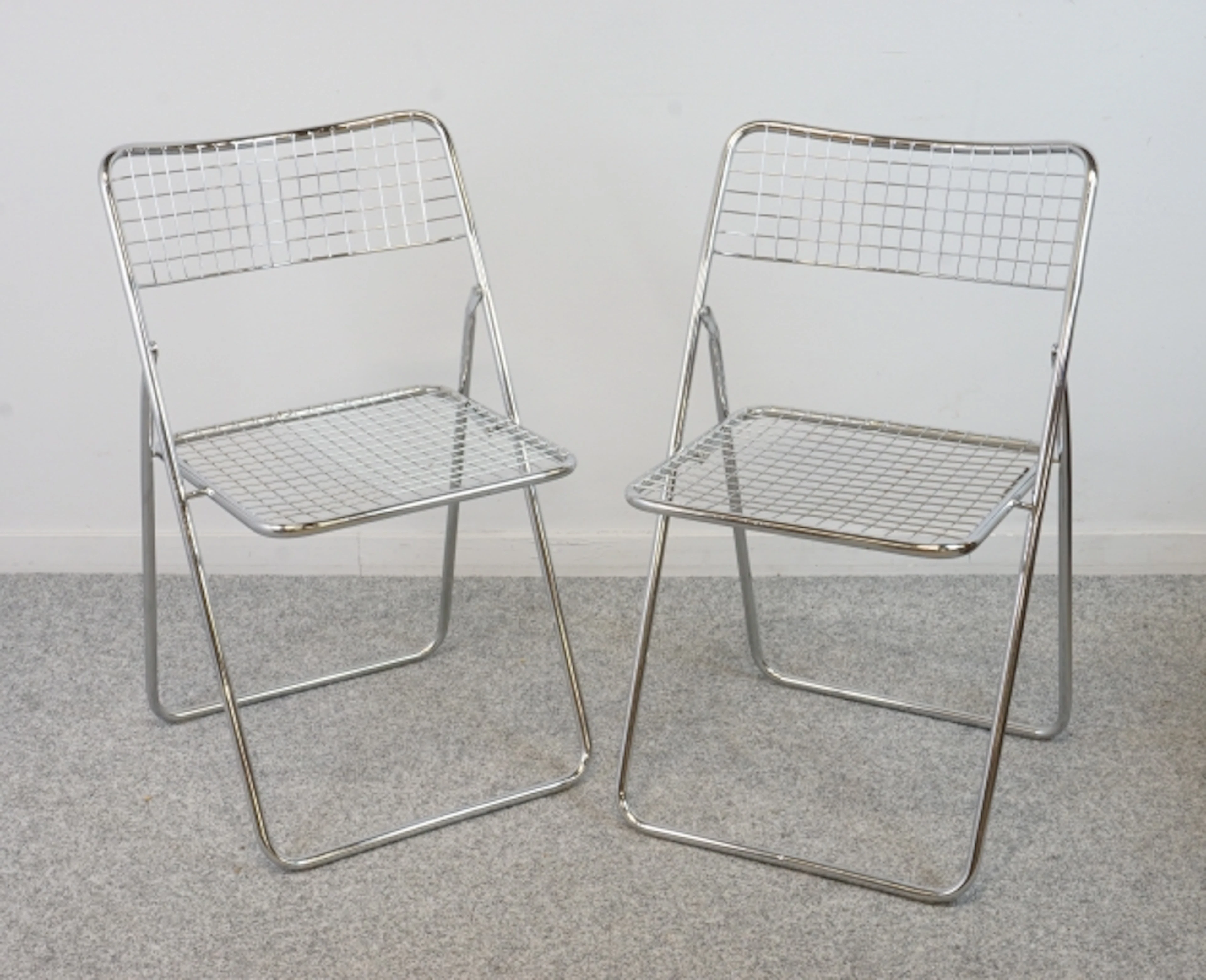 Niels Gammelgaard, Fällstolar, kromad metall, 2 st, "Tednet" IKEA