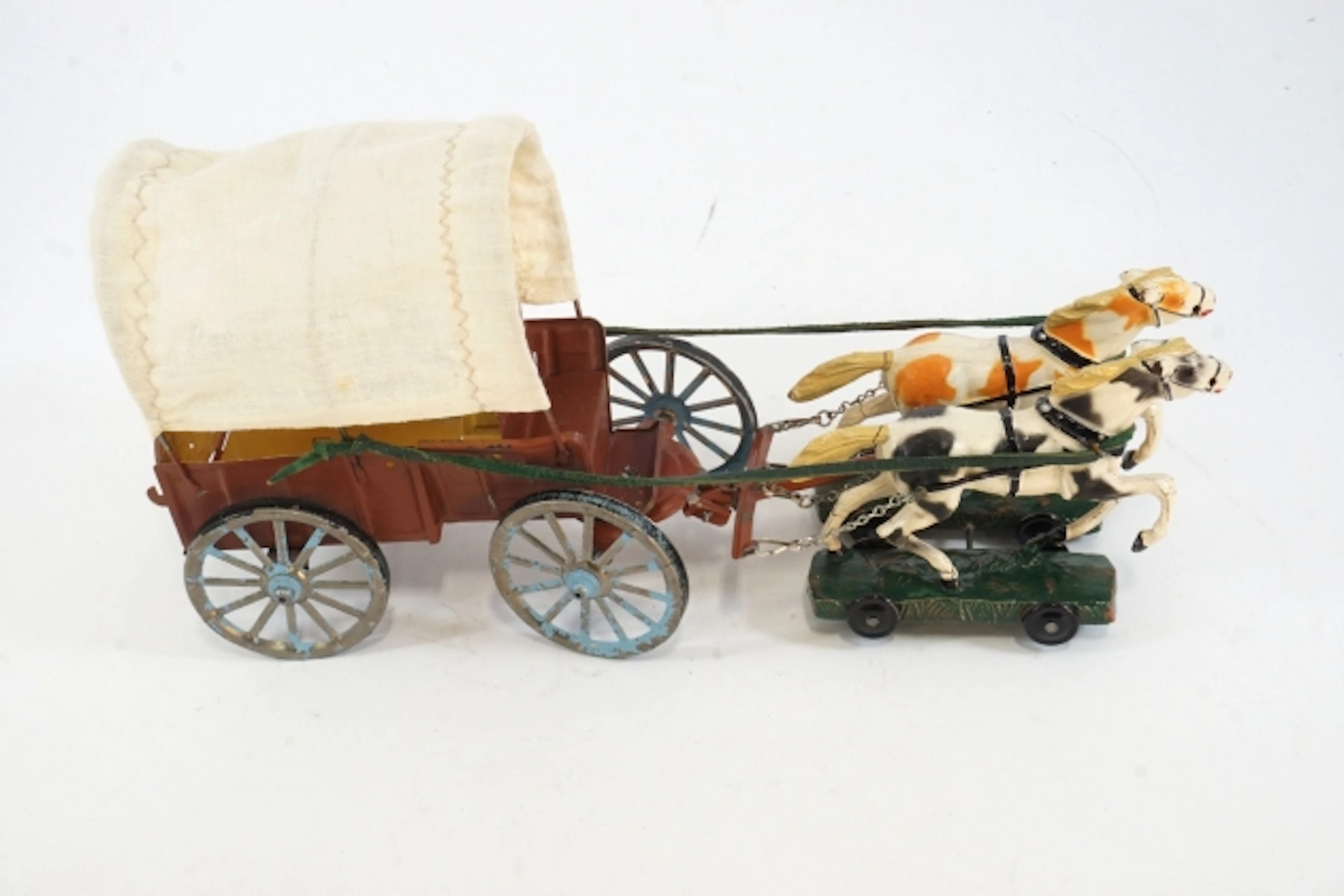 Vintage häst och vagn leksak