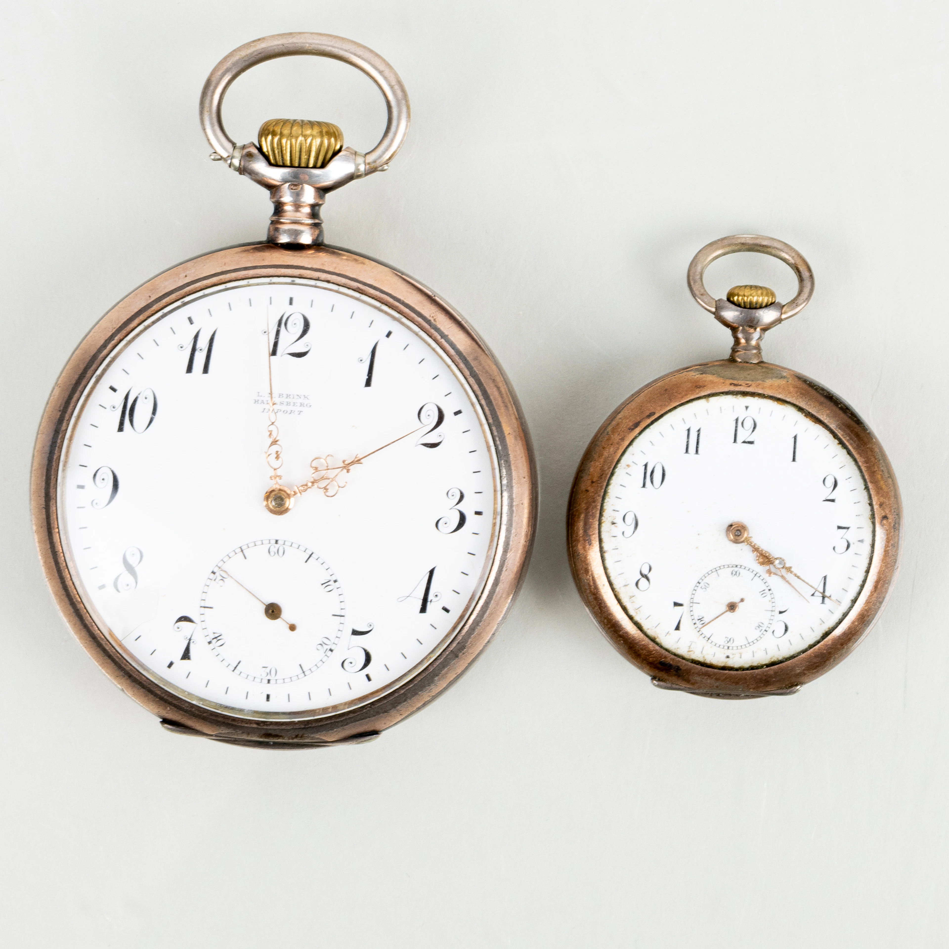 RELOJ DE BOLSILLO, 2 piezas, plata, incluido Omega, la primera mitad de la década de 1900