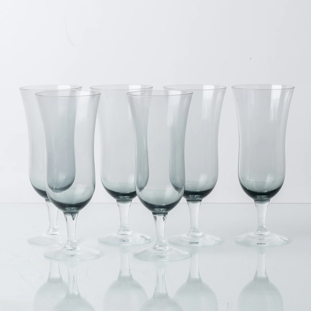 COPAS DE CHAMPÁN, 6 piezas, segunda mitad del siglo XX