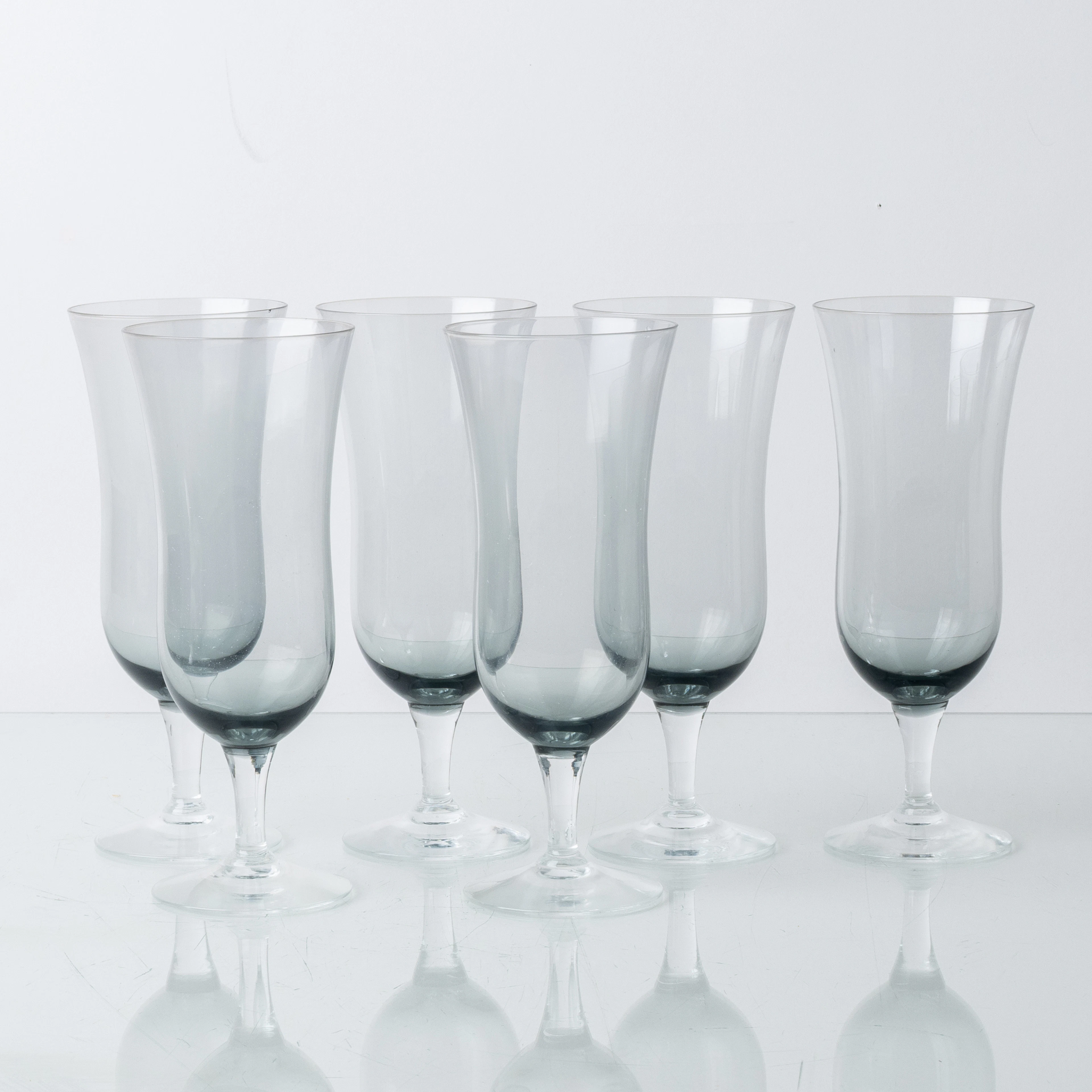 COPAS DE CHAMPÁN, 6 piezas, segunda mitad del siglo XX