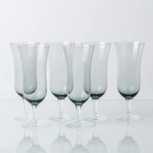 CHAMPAGNE GLASSES, 6 pcs, the second half of the 1900s