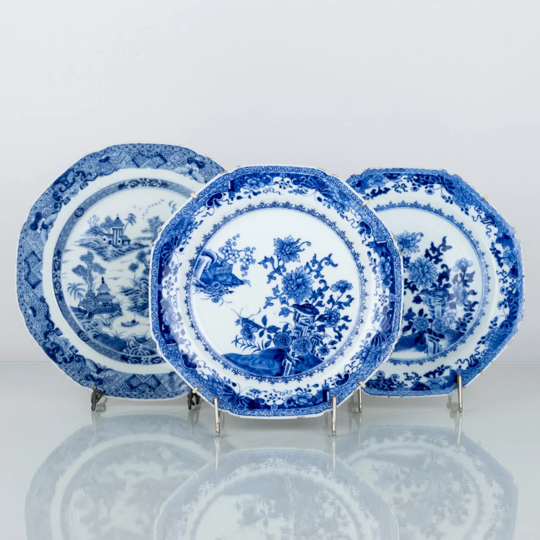PLANCHAS, 3 piezas, porcelana, porcelana, por ejemplo, Qianlong (1736-1795)