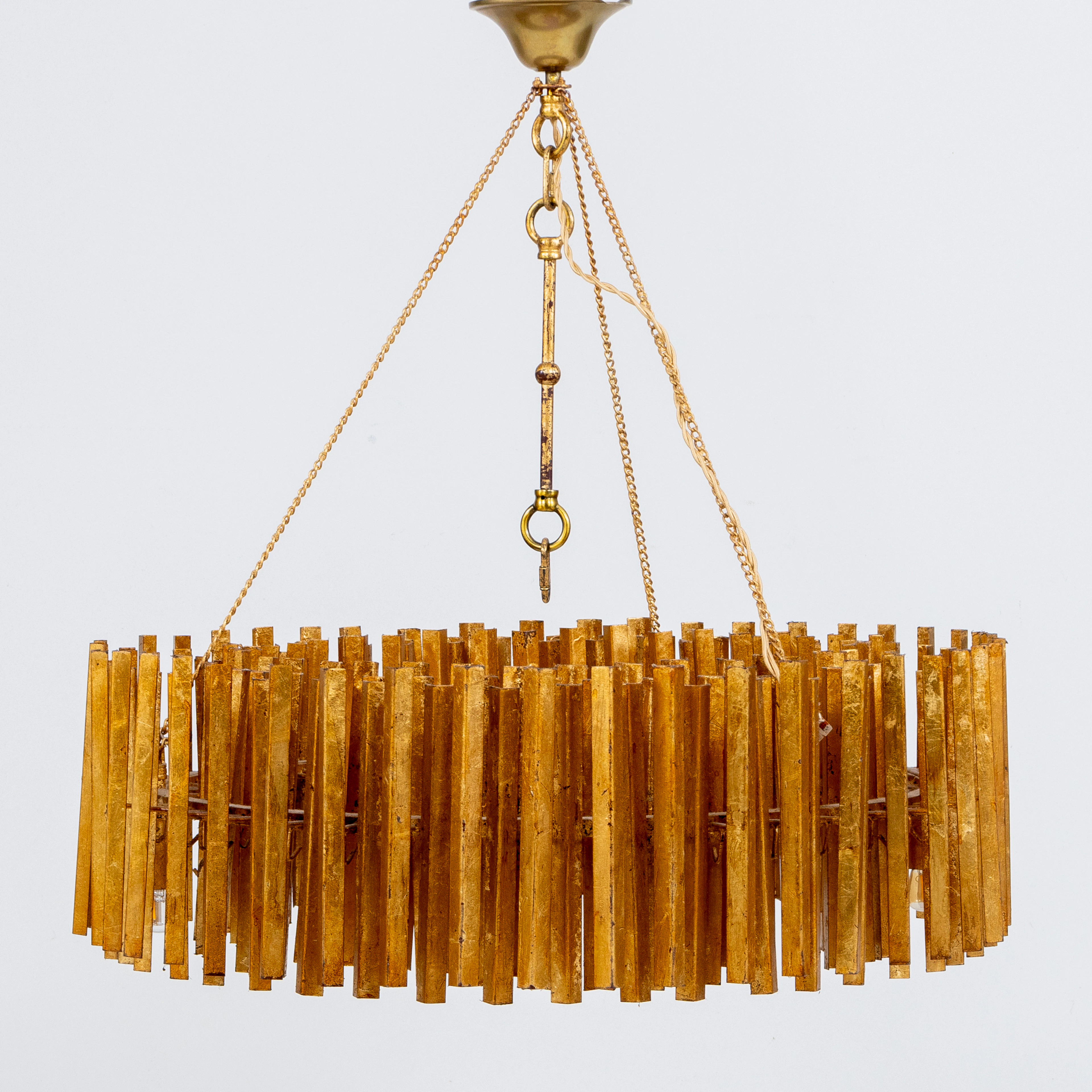 LAMPADA A SOFFITTO, metallo bronzato, "Lampadario Carlson S", anni 2000
