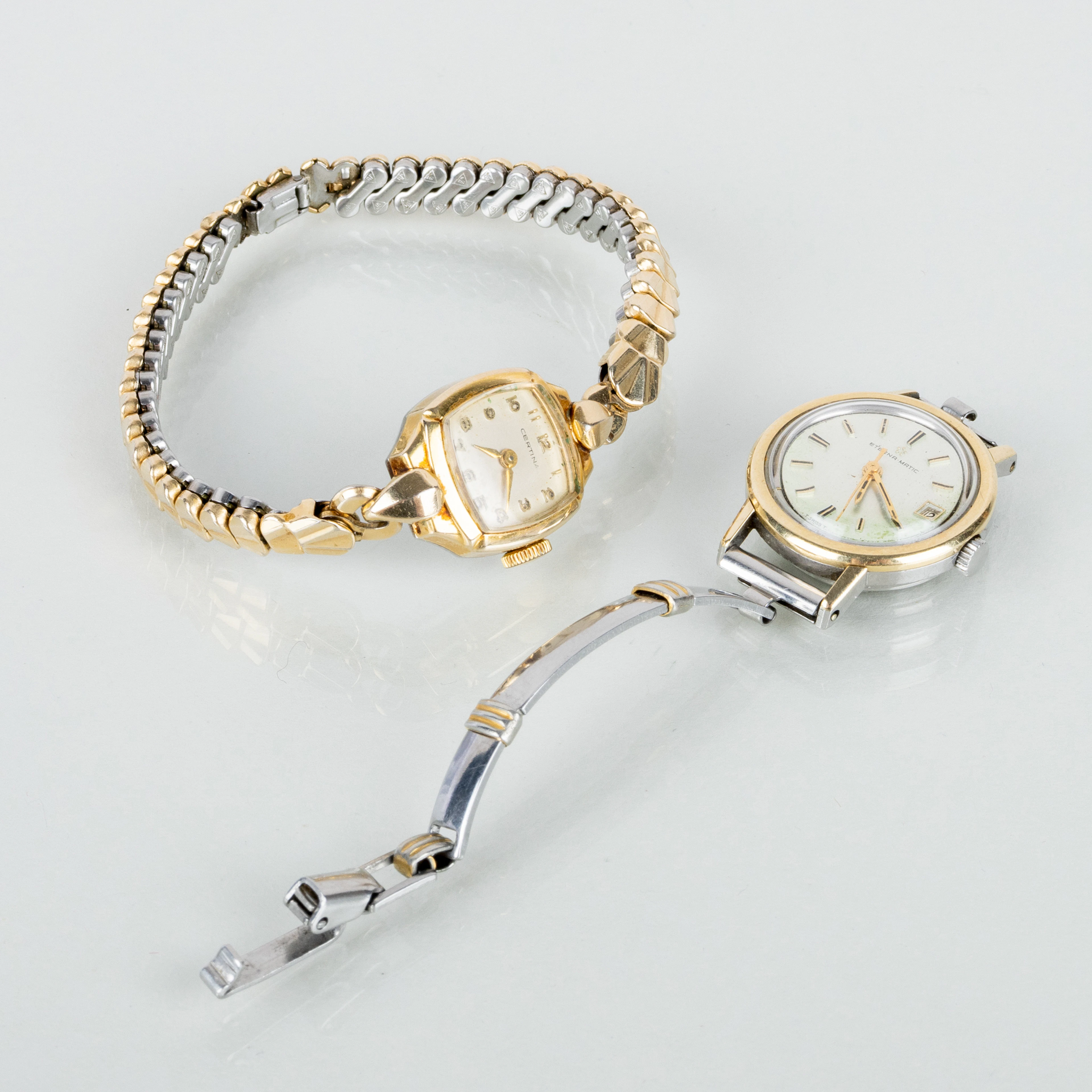 RELOJES DE PULSERA DE MUJER, 2 piezas, Certina y Eterna, acero, segunda mitad del siglo XX