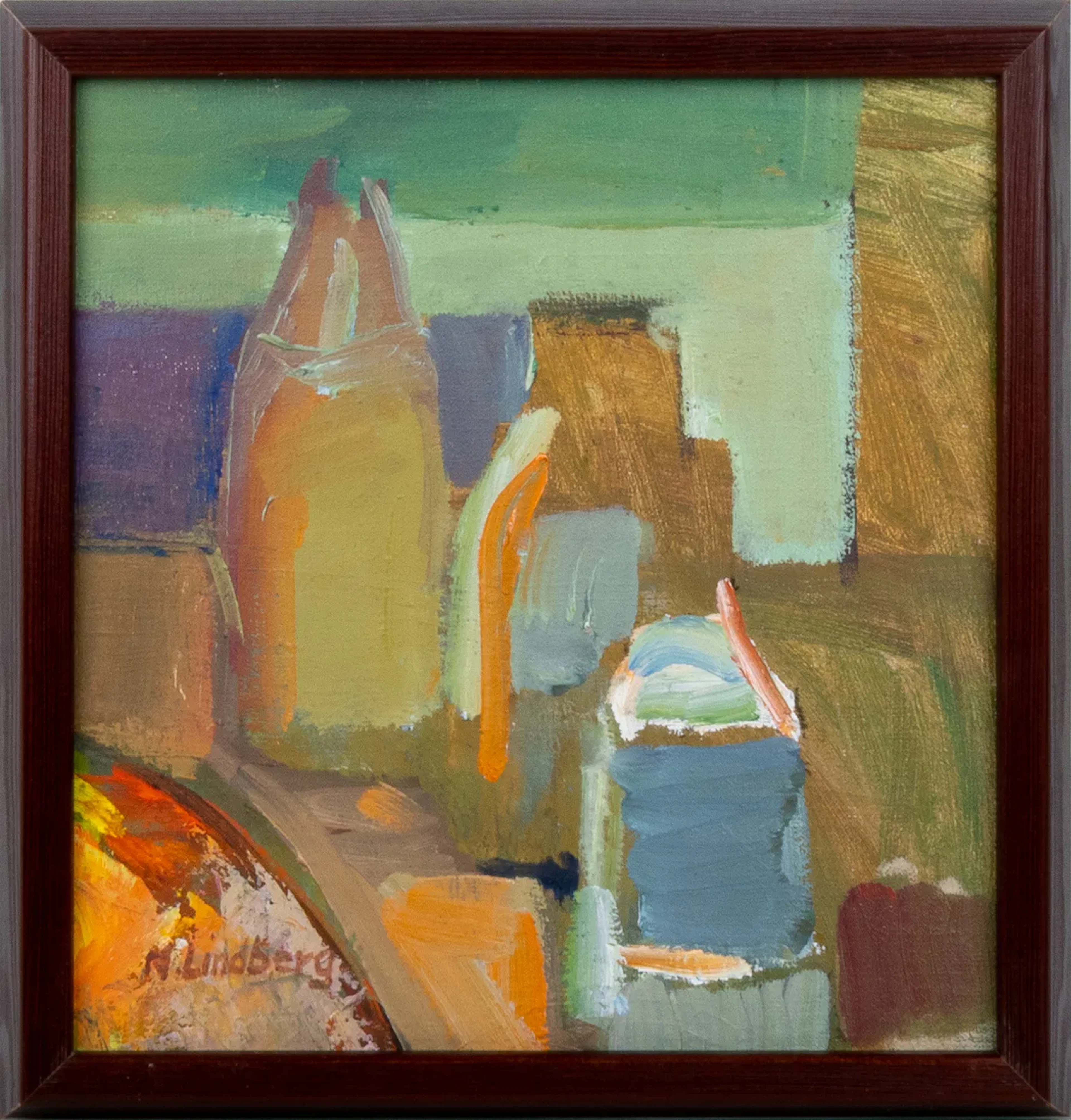 MARIA LINDBERG (née ?), huile sur panneau, signée