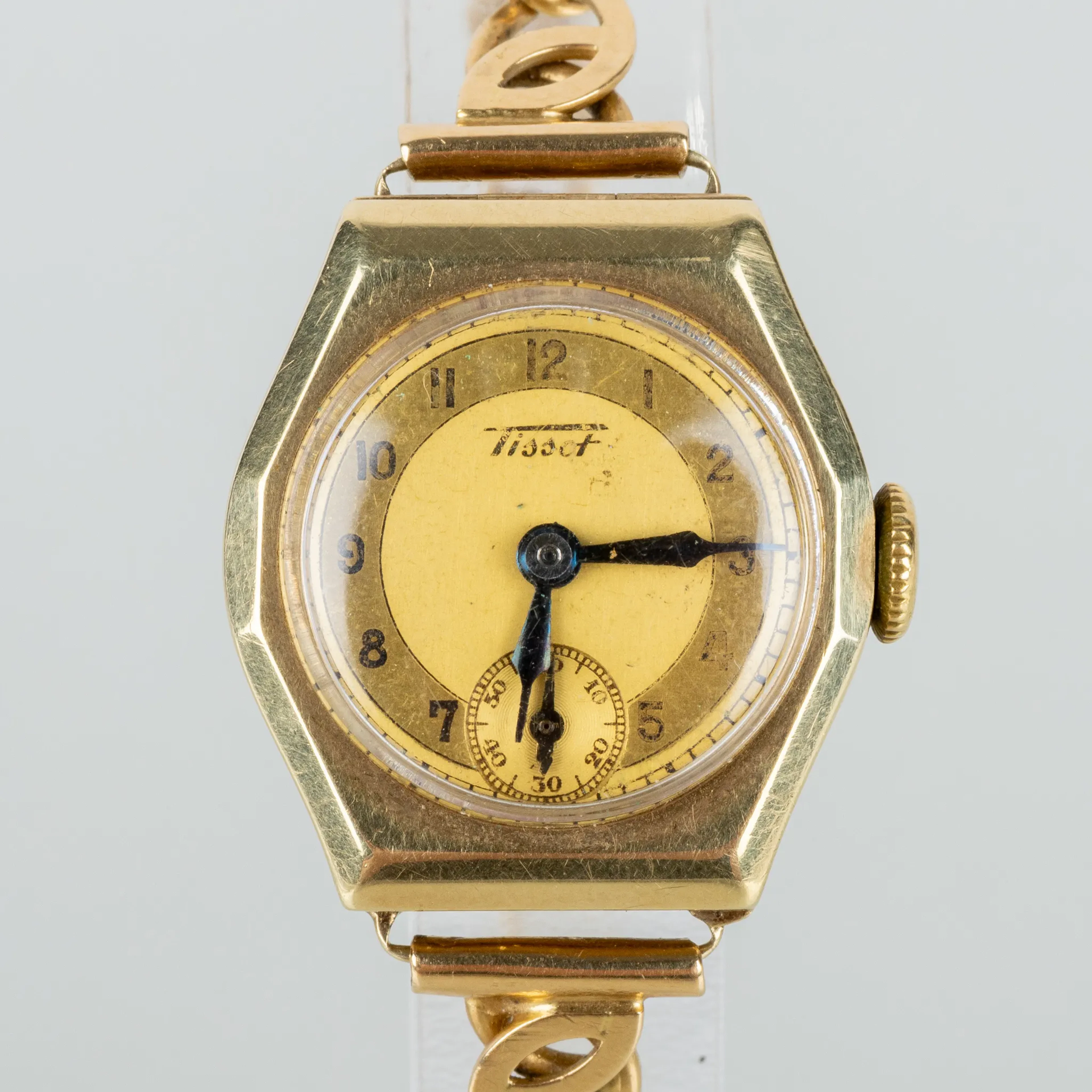 TISSOT, oro 14 quilates, reloj de pulsera de mujer, mediados del siglo XX