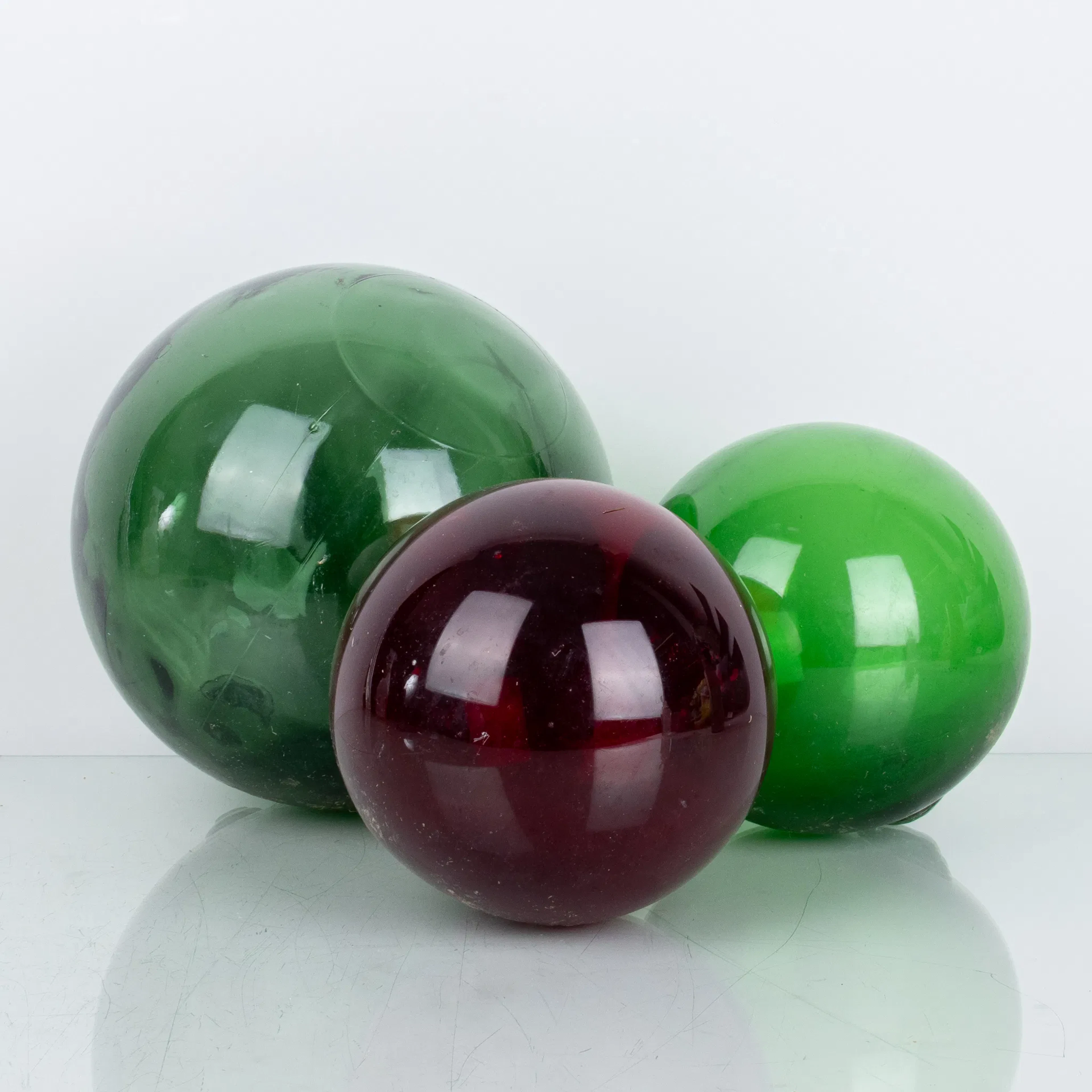 FLOATS, 3 pcs, glass, 1900s