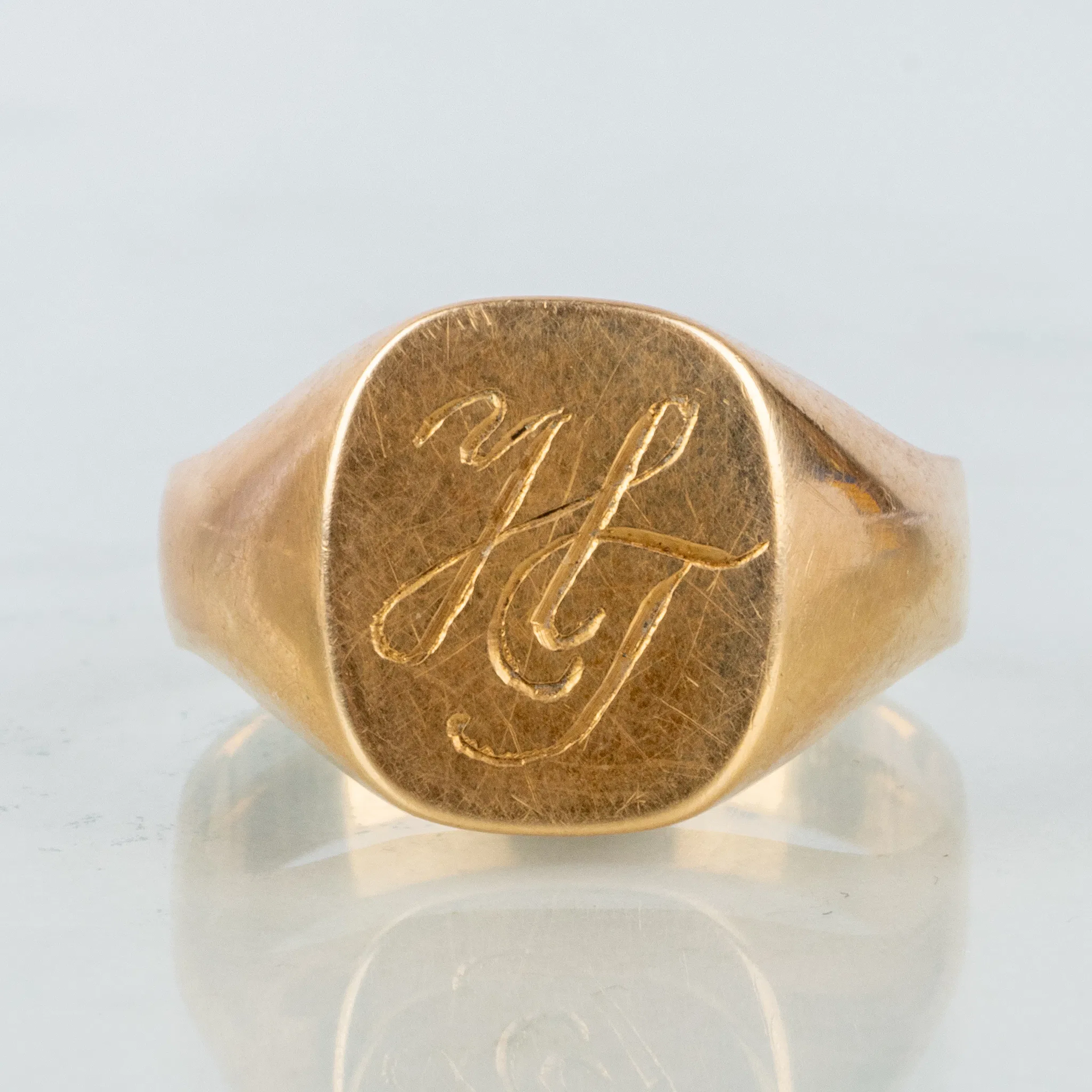 SIEGELRING, 18-karat-Gold, mit Monogramm HJ