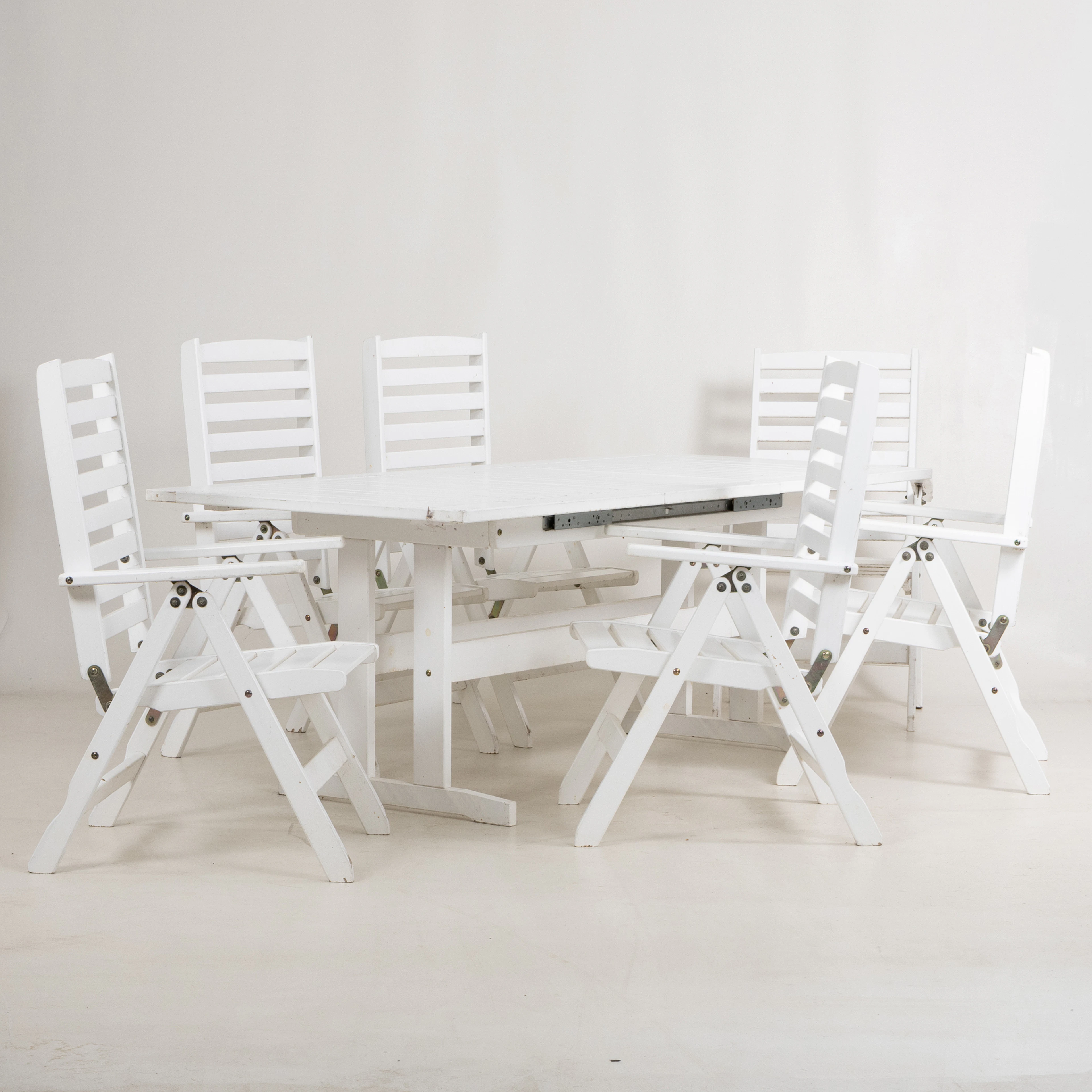 MUEBLES DE JARDÍN, 7 piezas, madera, 1900/2000