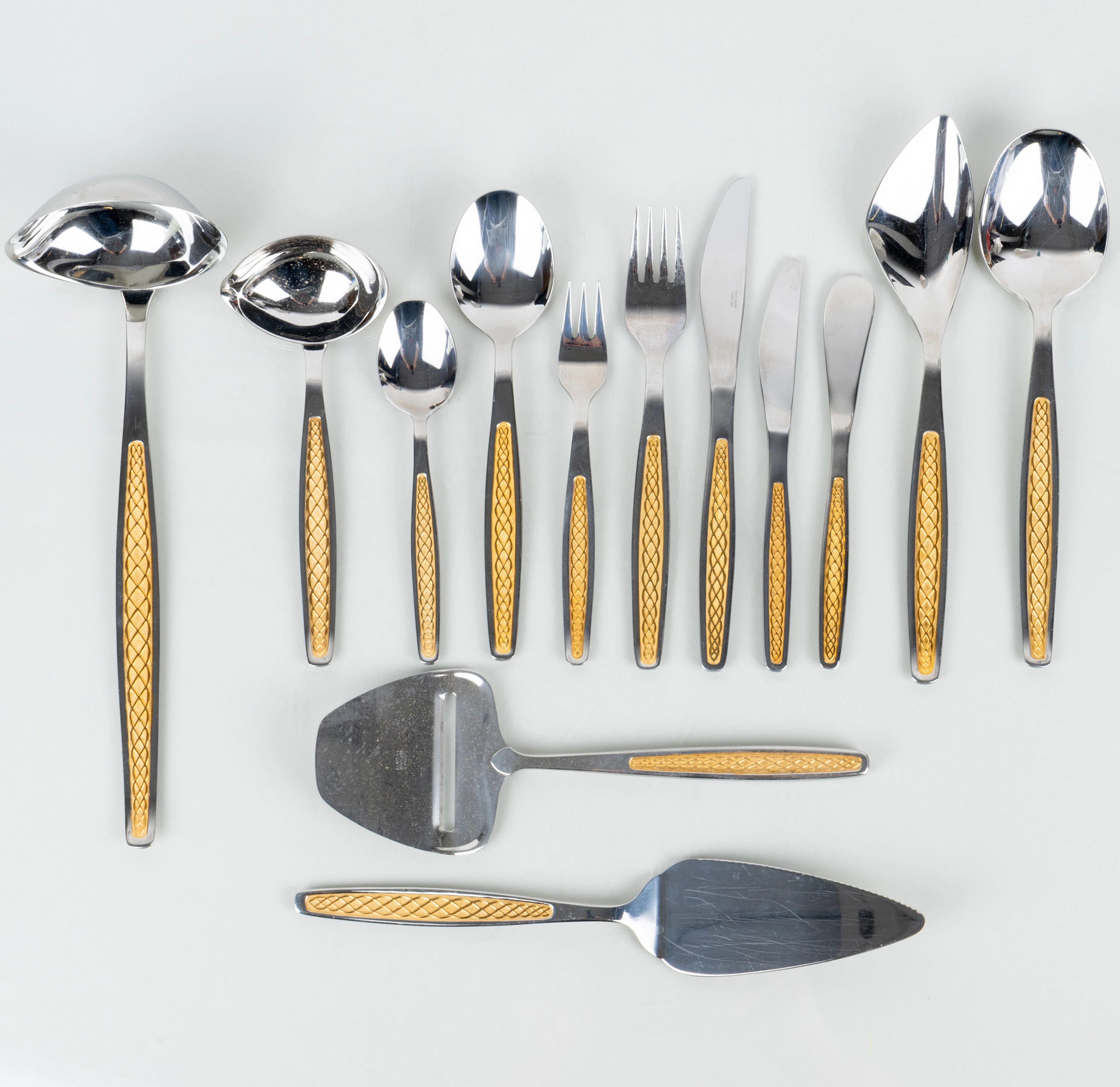 JUEGO DE CUBERTERÍA, 84 piezas, acero inoxidable, "Guldi", Nils Johan, años 1900